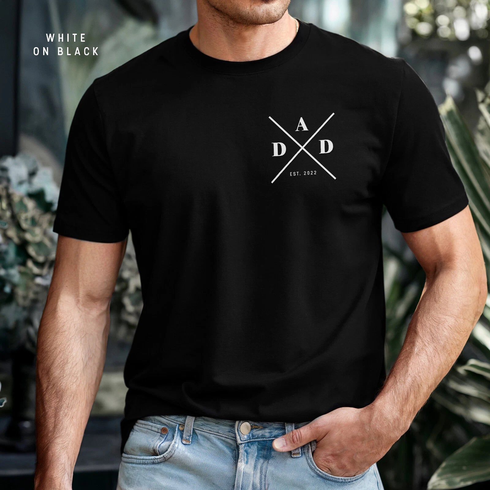 DAD Est. 2025 T-Shirt – Modern Crossed Design – Father's Day or Birthday Gift