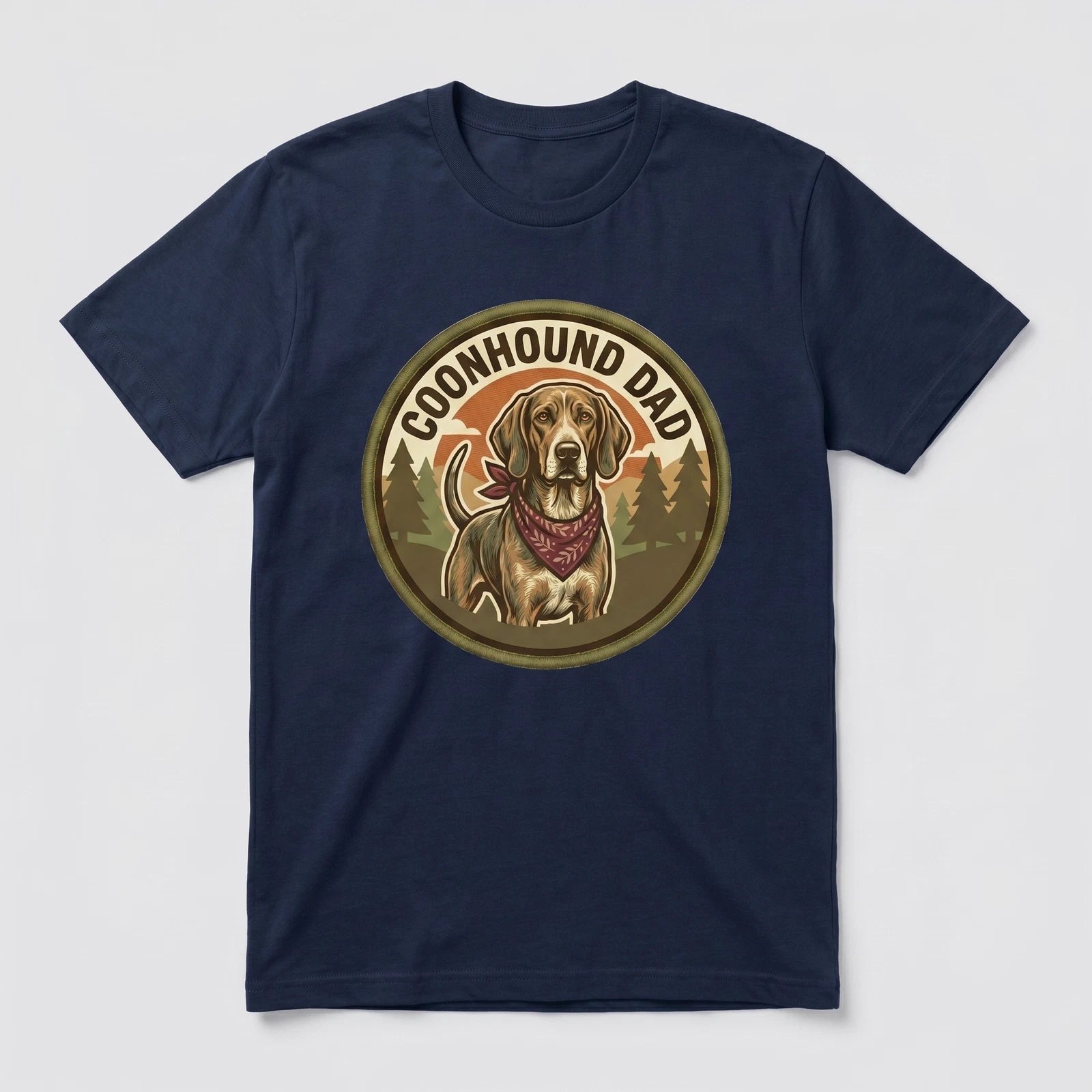 Coonhound Dad T-Shirt Hound Dog Dad Gift Men Graphic Tee Fathers Day Cute