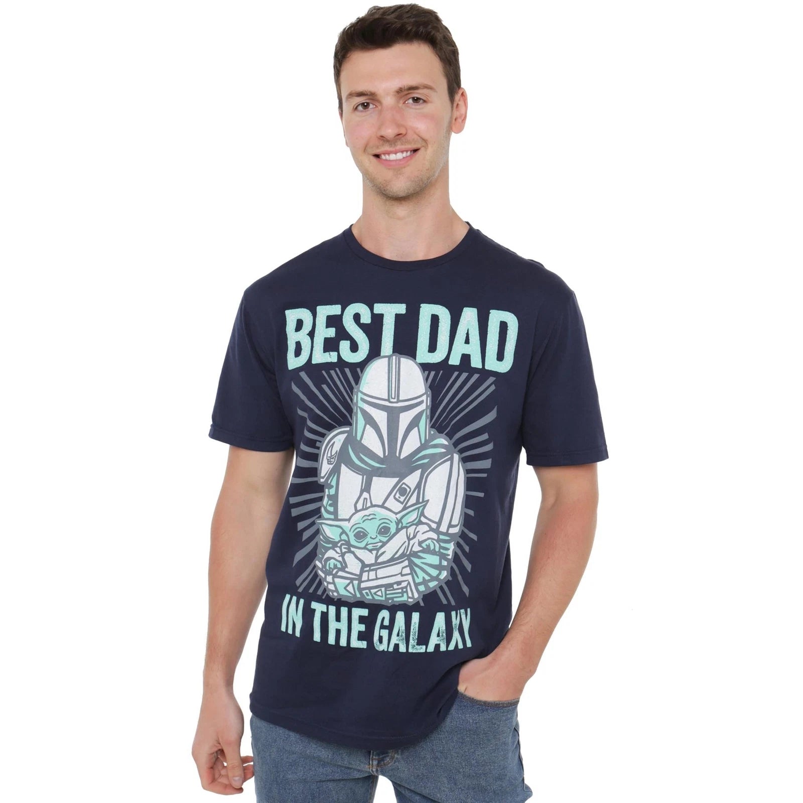 Star Wars Mandalorian Mens T-shirt Best Dad Fathers Day Gift Official