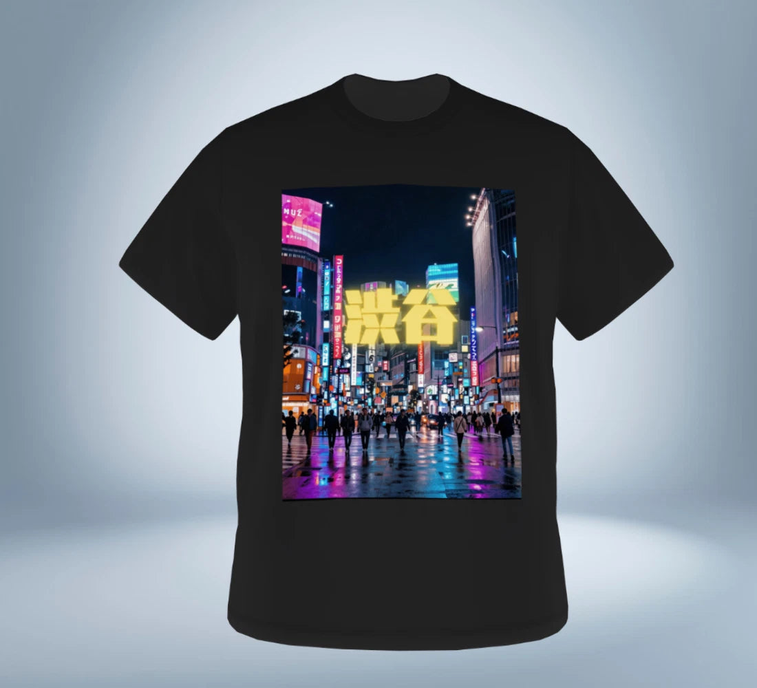 Tokyo Neon City Graphic T-Shirt Ver.3 Shibuya Original Tokyo Treasures Japan