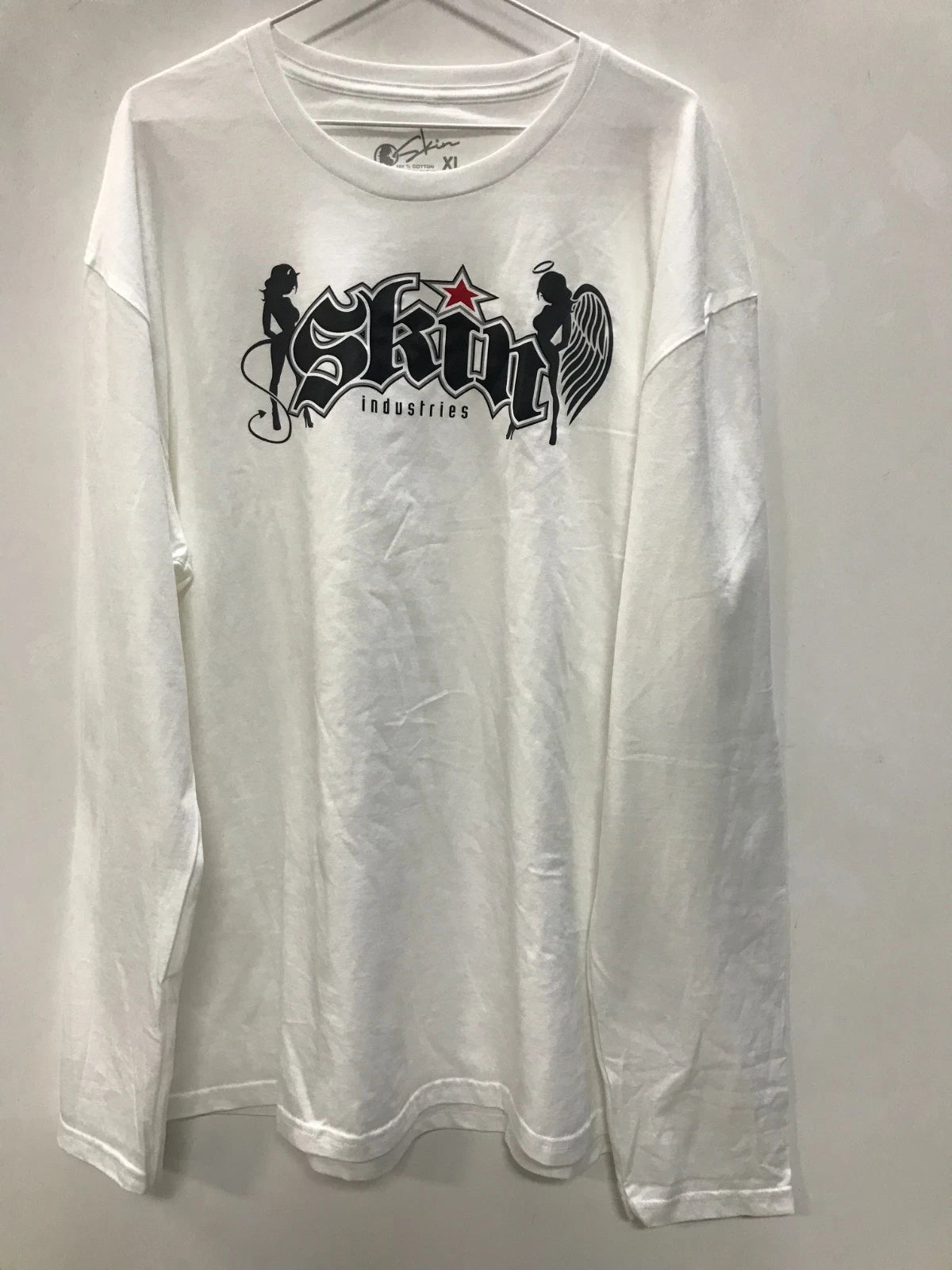 Skin Industries Men's Long Sleeve T-Shirt "Logo" White