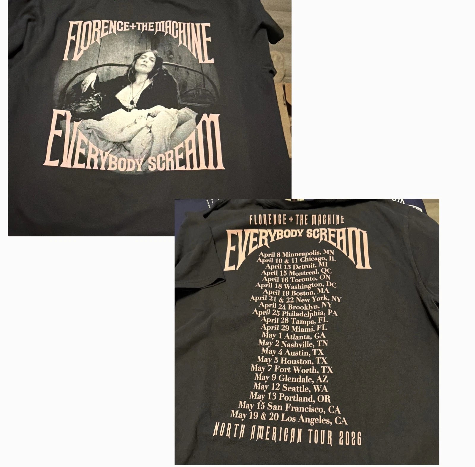 Florence And The Machine 2026 Everybody Scream Tour T shirt reprint