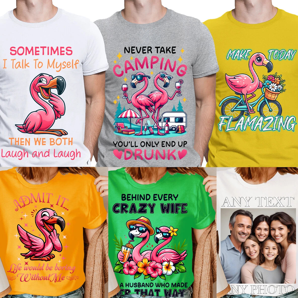 Funny Fabulous Flamingos T-Shirts Paradise Positive Vibes Humor Unisex Tee4CF