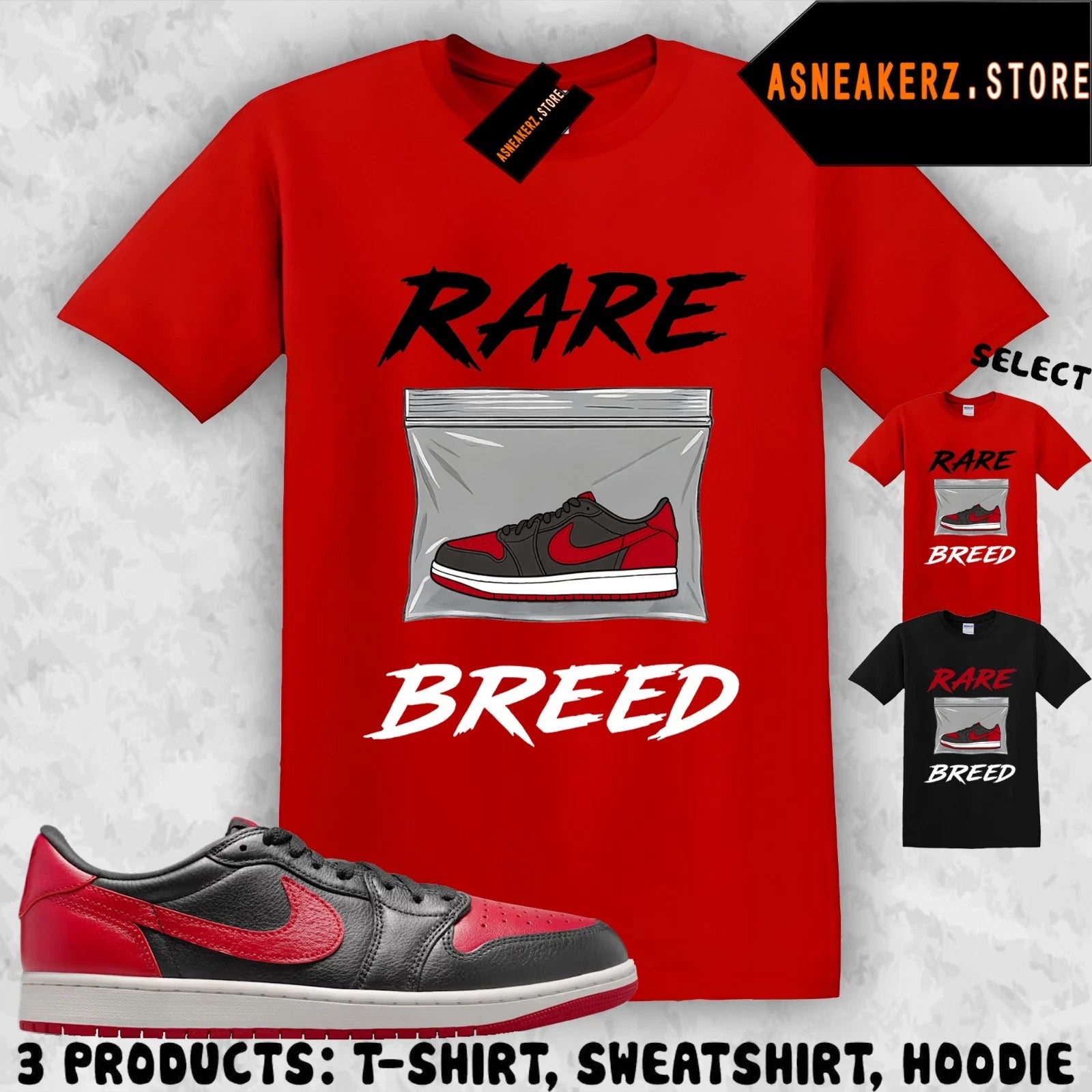 Shirt To Match AJ 1 Low OG Banned 2026 Sneaker Matching Tee Rare Breed T-Shirt