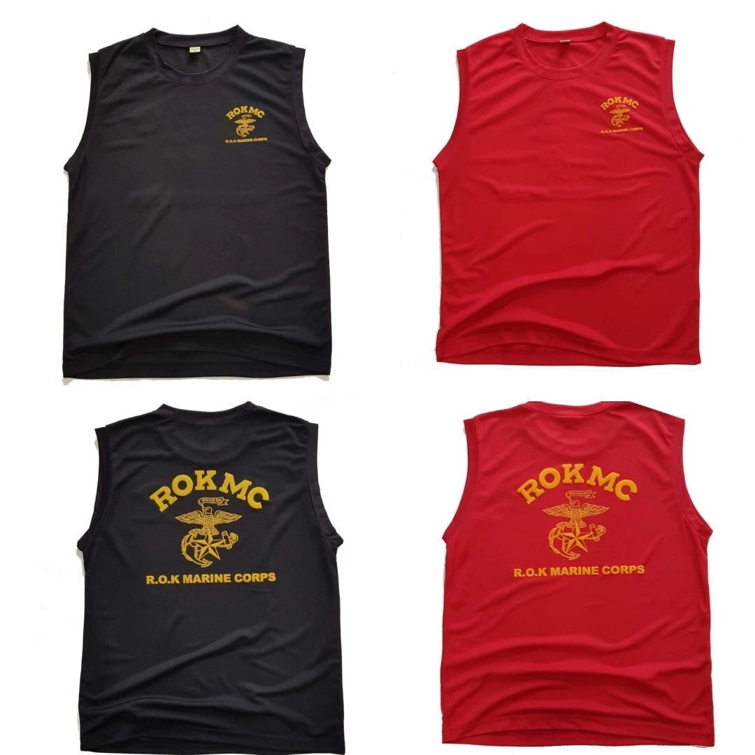 Korea Army Military ROK Marine Corps Cool Dry Mash Muscle Fit Sleeveless Shirt