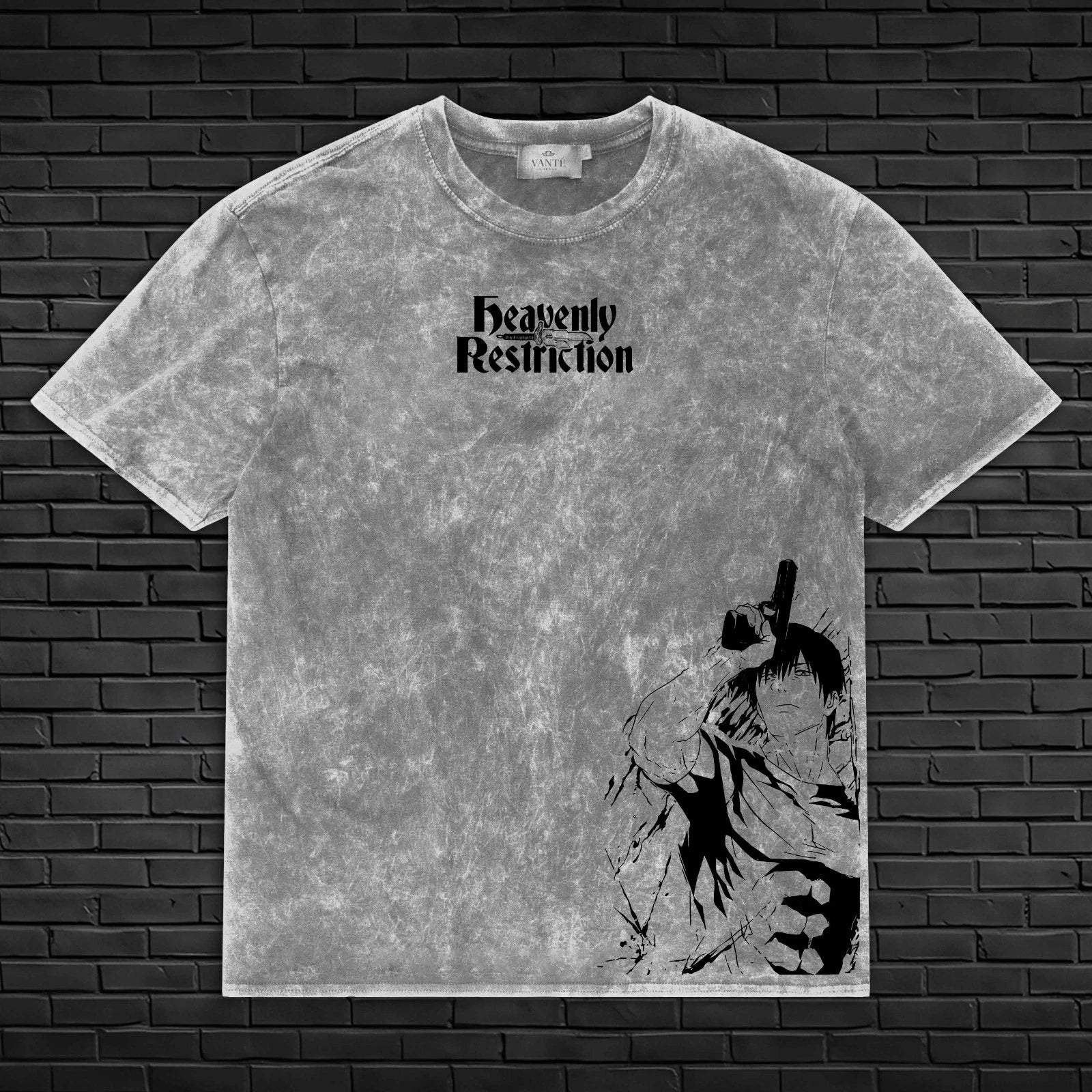 Toji Fushiguro Sorcerer Killer Anime T-Shirt Acid Wash Casual Tee