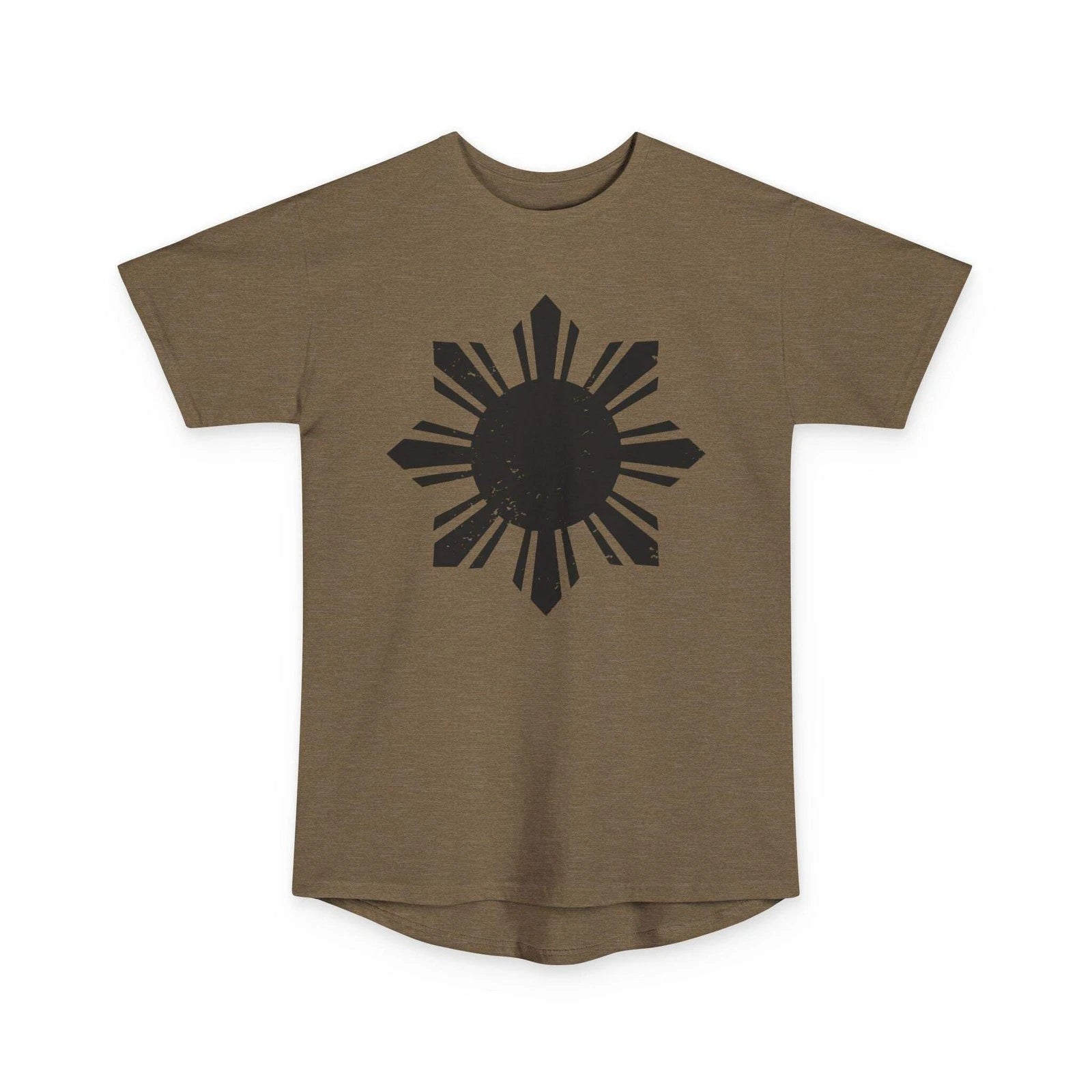 Filipino Sun Longline Drop Tail Tee Pinoy shirt Streetwear Urban Long Body S-2XL