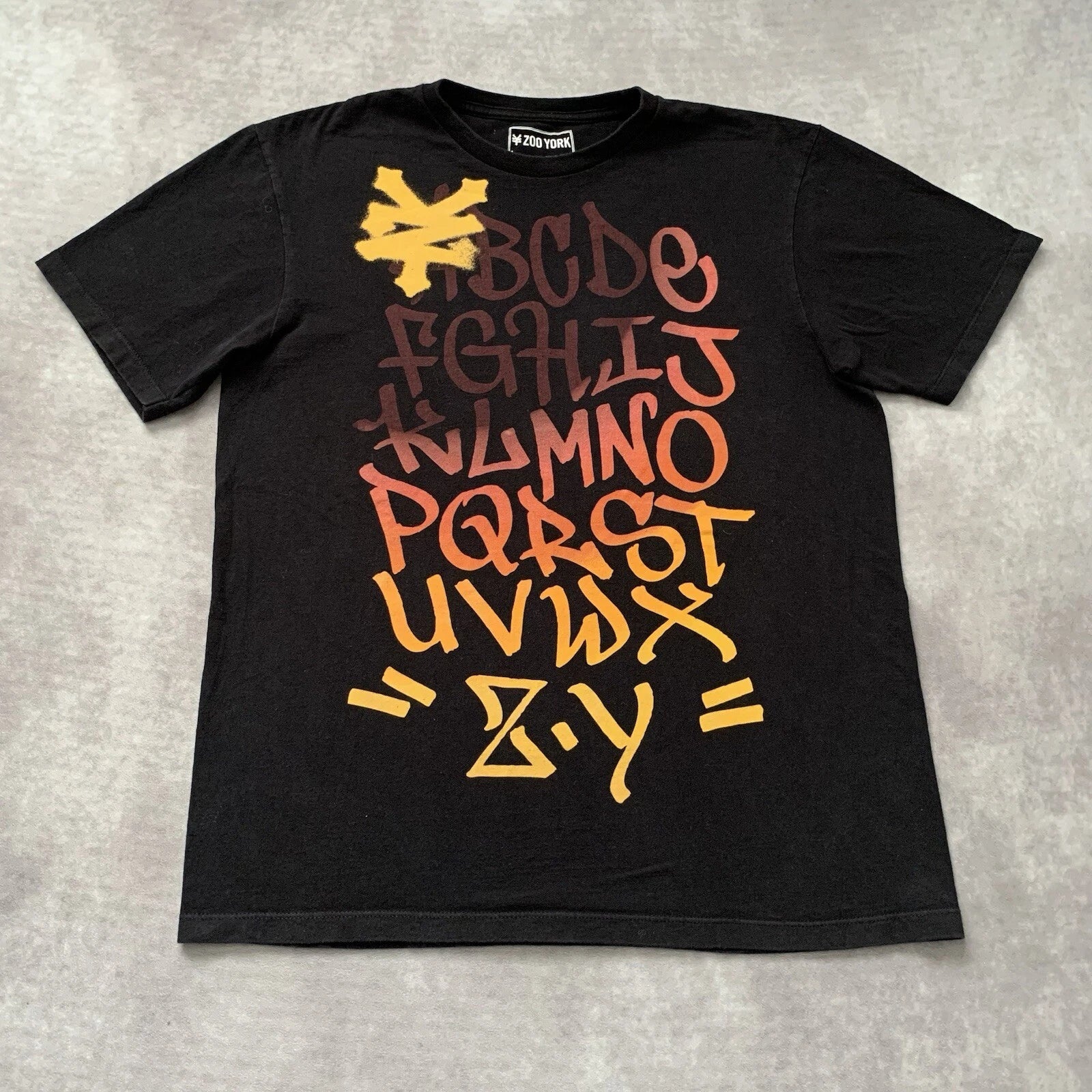 Vintage Y2k Zoo York Graffiti Tee Shirt Size L Alphabet Rap Hip Hop 2000s