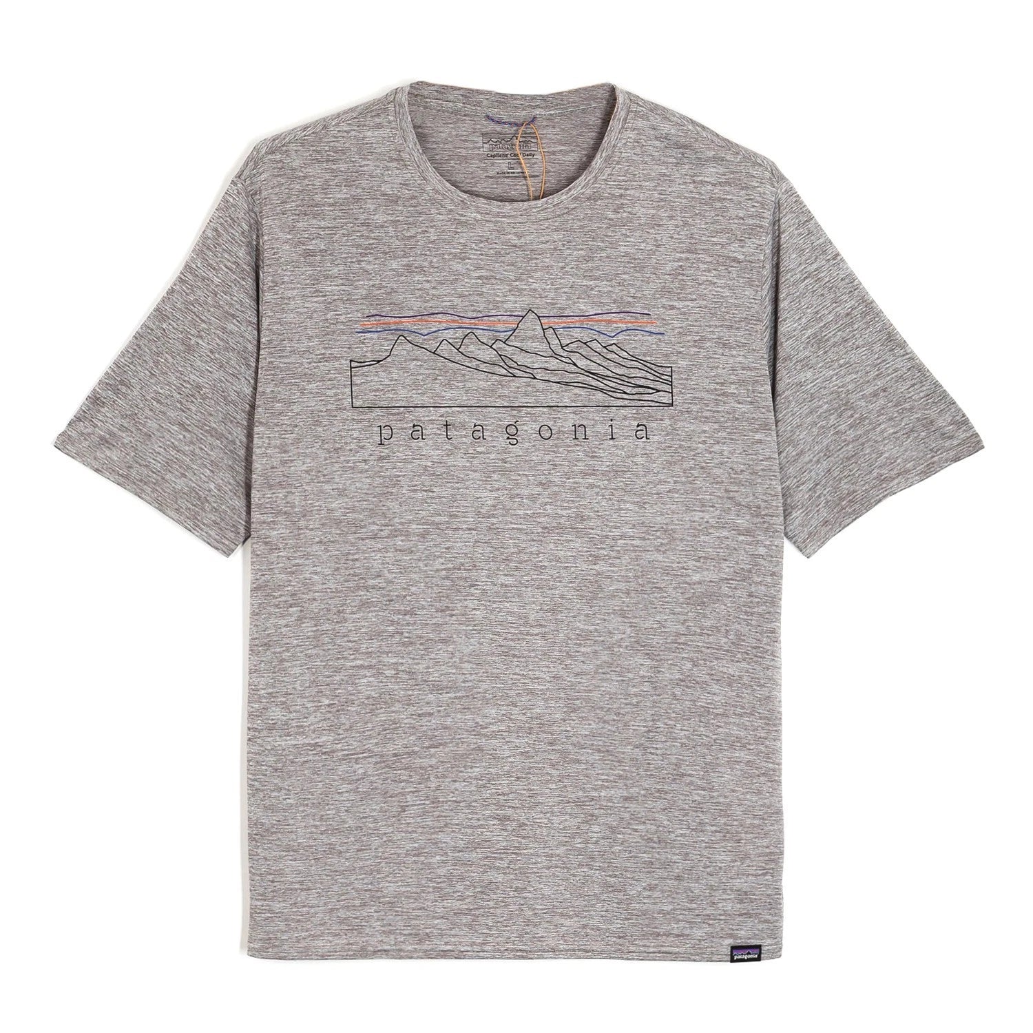 Patagonia Mens Capilene Cool Daily Graphic S/S T-shirt -Stratapeaks Feather Grey