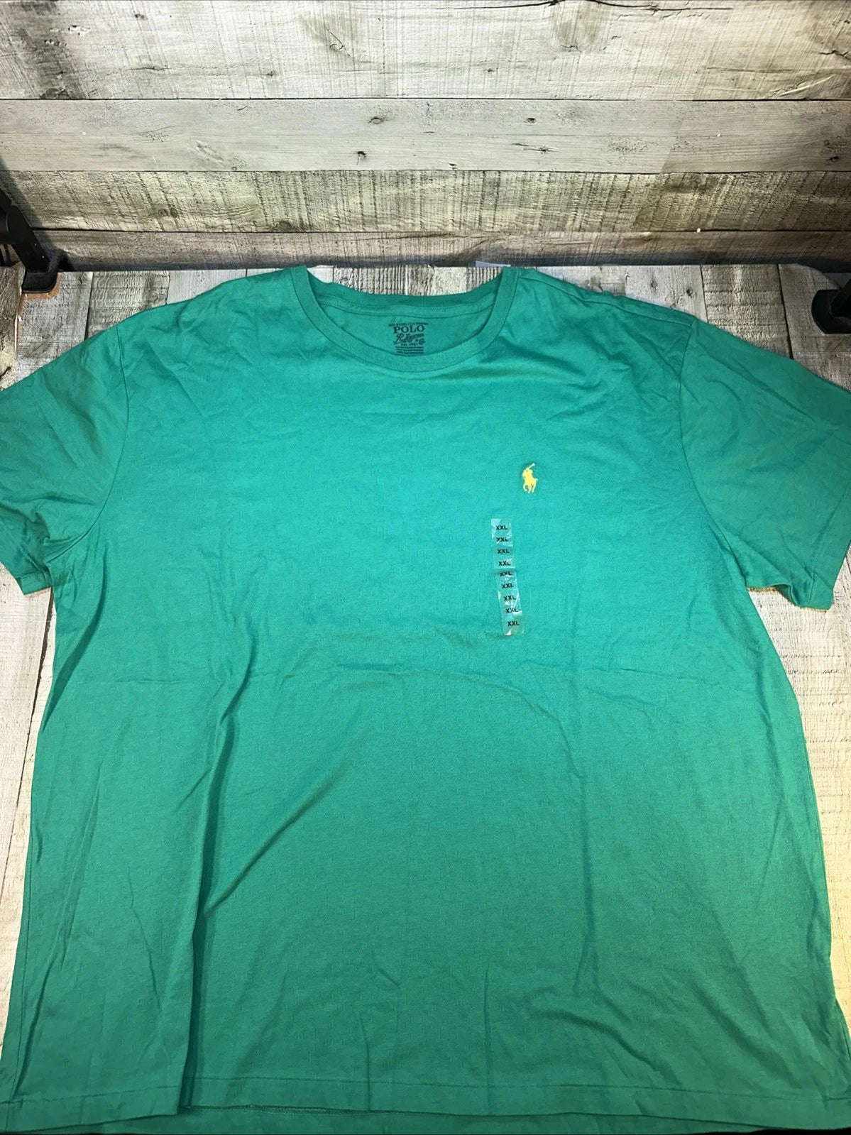 Polo Ralph Lauren Green V Neck Tee XxL TTG Pony Logo Cotton Preppy Shirt