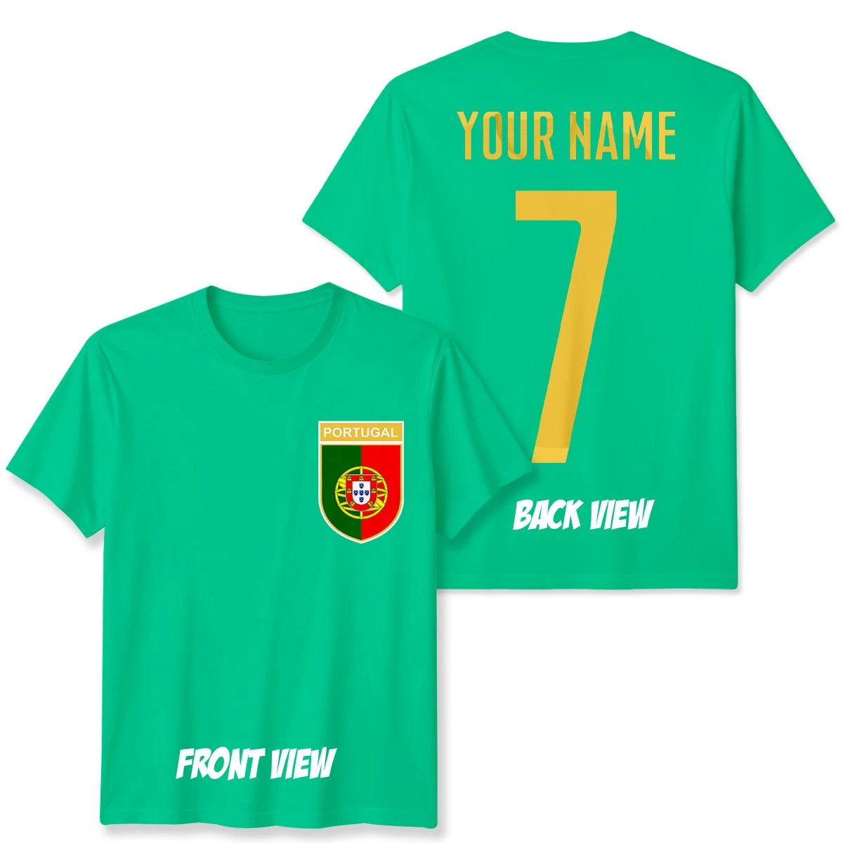 Personalised Portugal Football Unisex Kids T-Shirt Name Number Tee #WC
