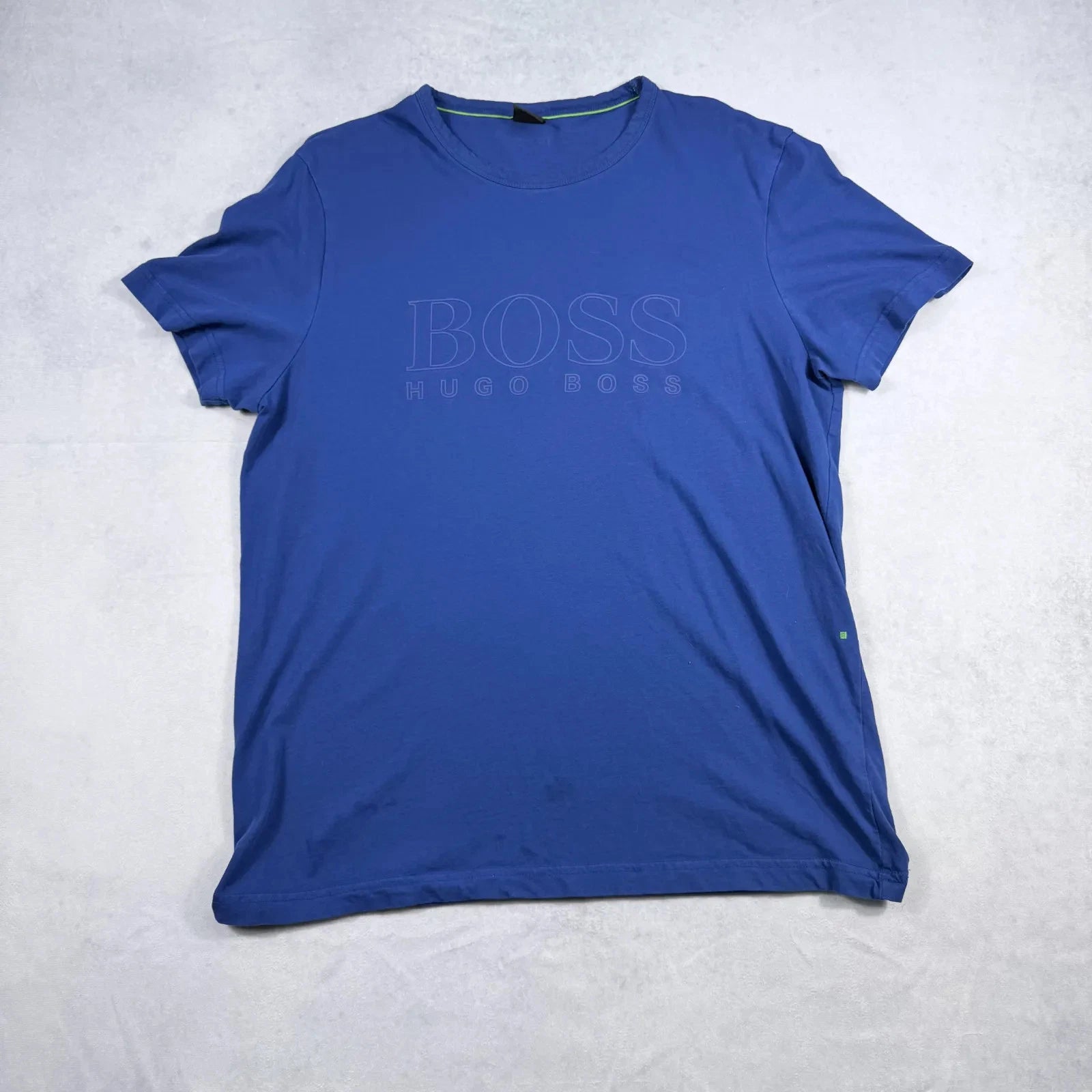 BOSS Crew Neck T Shirt Mens XL Blue Logo Casual