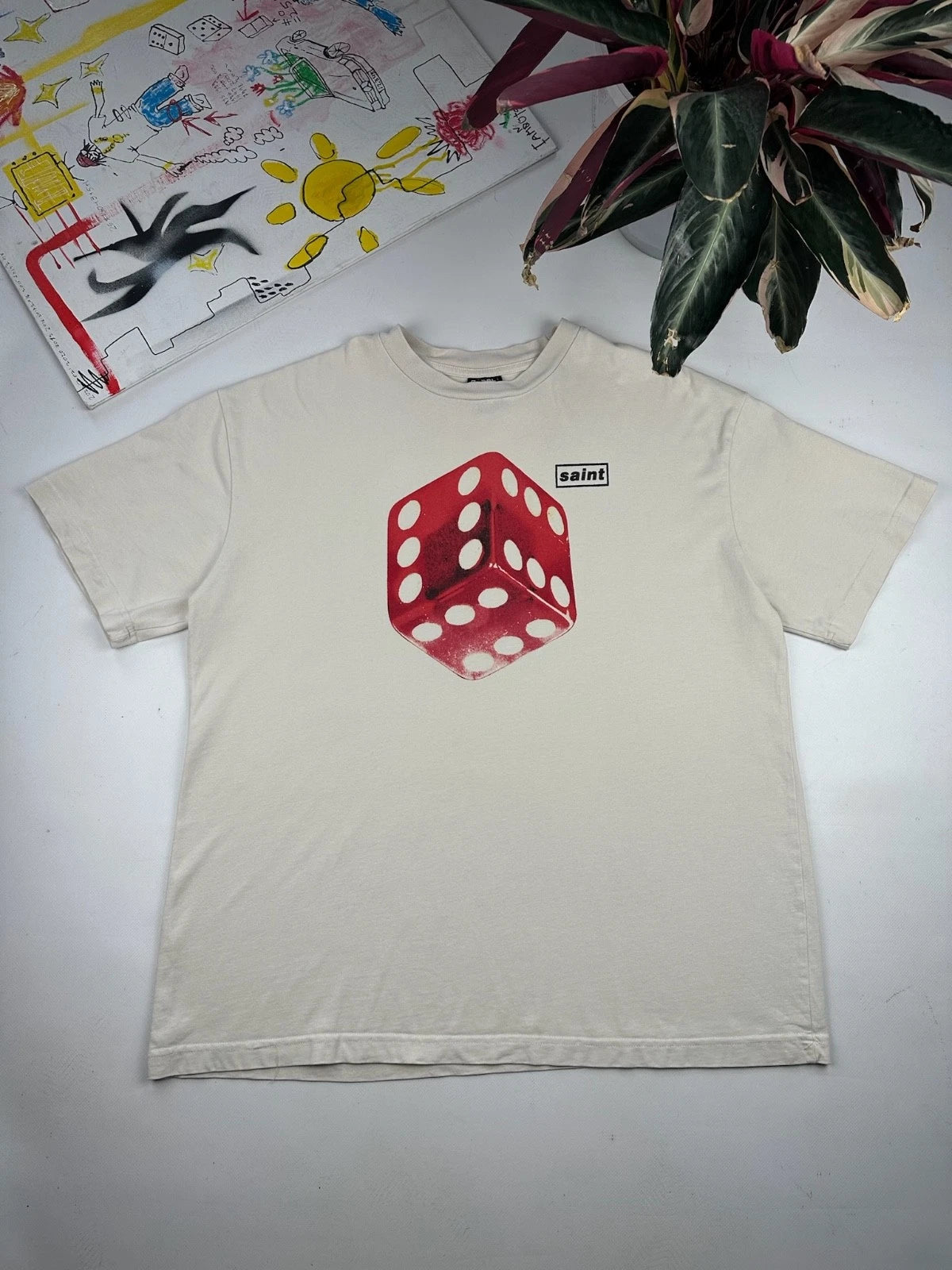 Vintage Oasis style Dice Shirt L Be Here Now Pulp Verve Suede