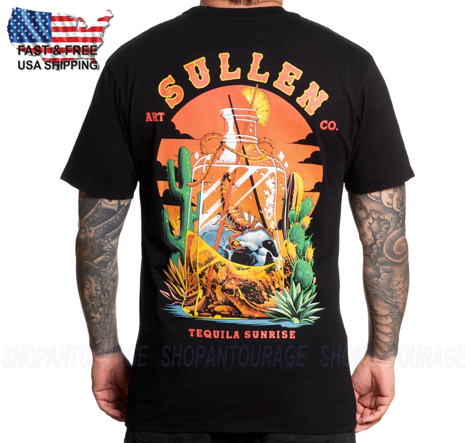 Sullen Art Collective Tequila Sunrise Premium SCM6326 Short Sleeve Men`s T-shirt