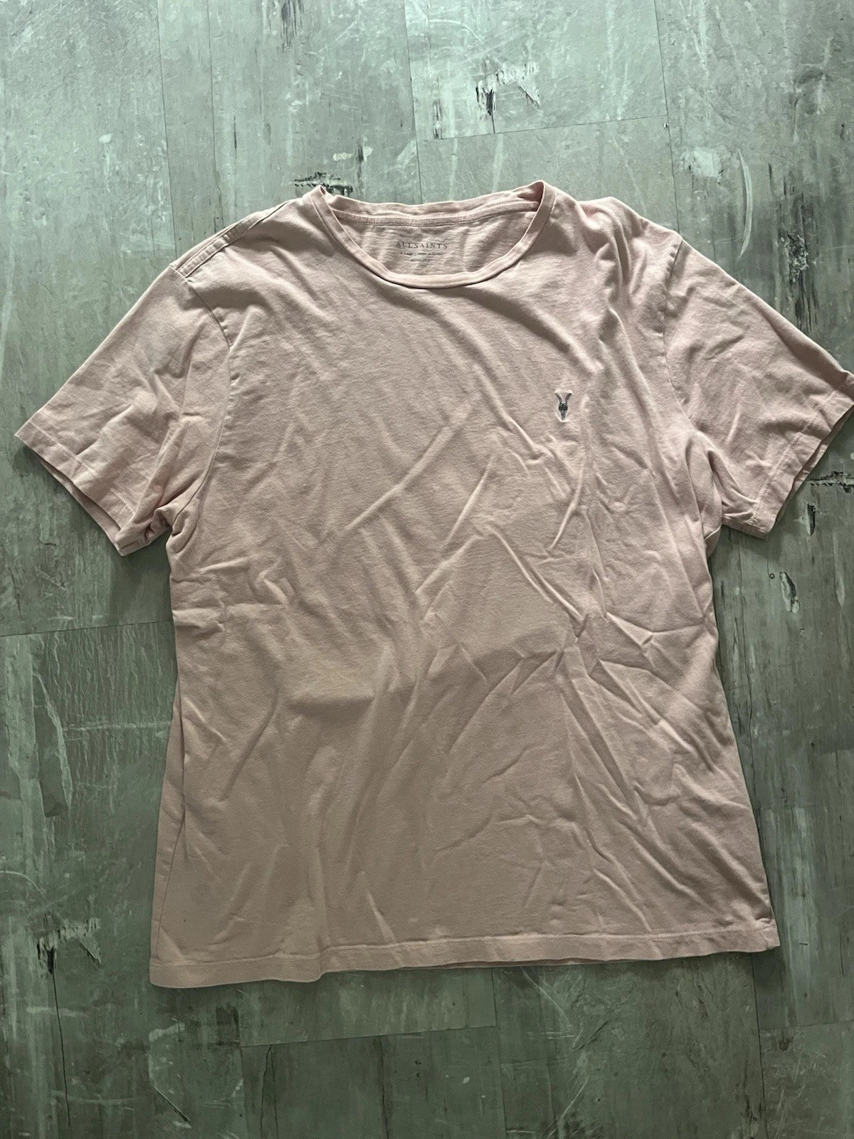 Allsaints SS Tonic Crew T-Shirt Men’s XL 100% Organic Cotton Dusty Pink MD058Y
