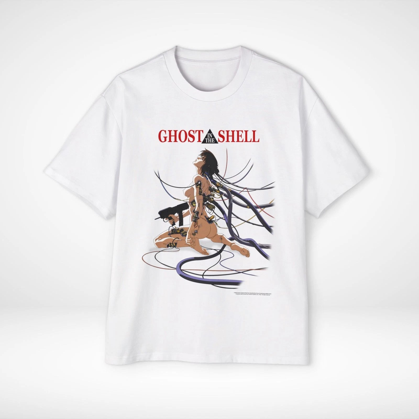 Men's Heavy Oversized Tee Ghost in a Shell Print Vintage Style