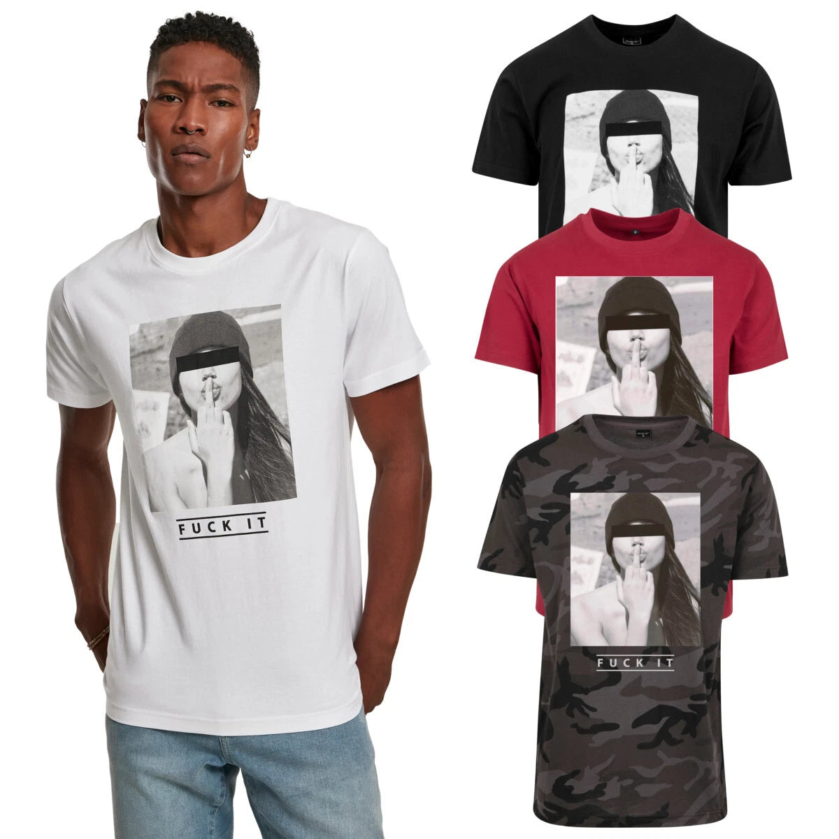 Mister Tee F#?KIT Tee T-Shirt Fuck it Sexy Girl Kiss Crew Neck Short Sleeve Style New