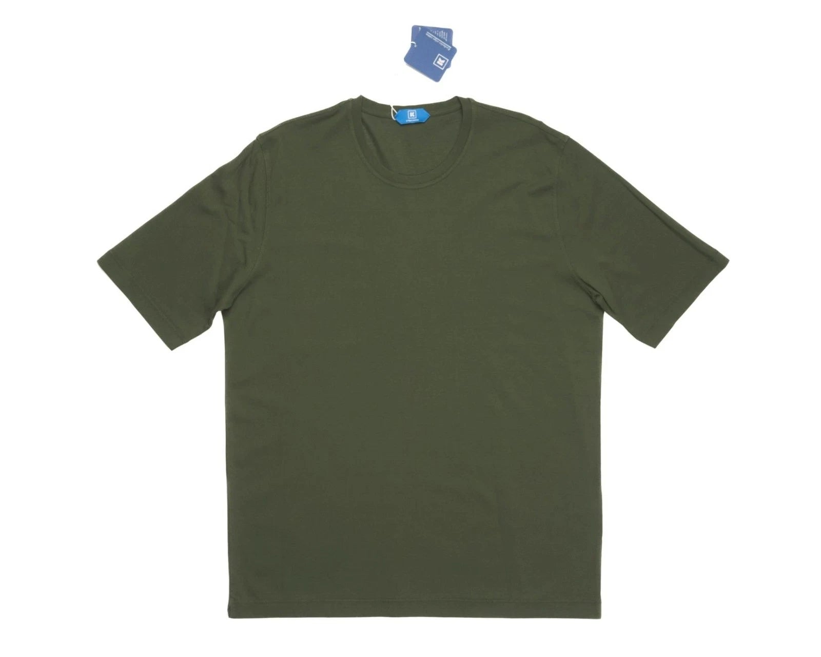 Kired by Kiton $295 NWT Crepe Cotton Short Sleeve Green Slim T-Shirt M (50 IT)