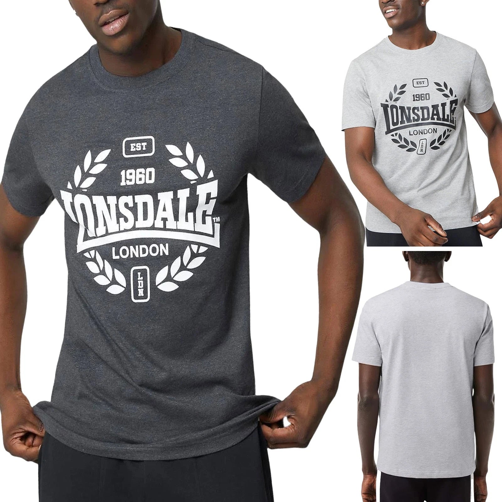 Lonsdale Mens T Shirts Box Logo Summer Top Crew Neck Short Sleeve Casual Tee New