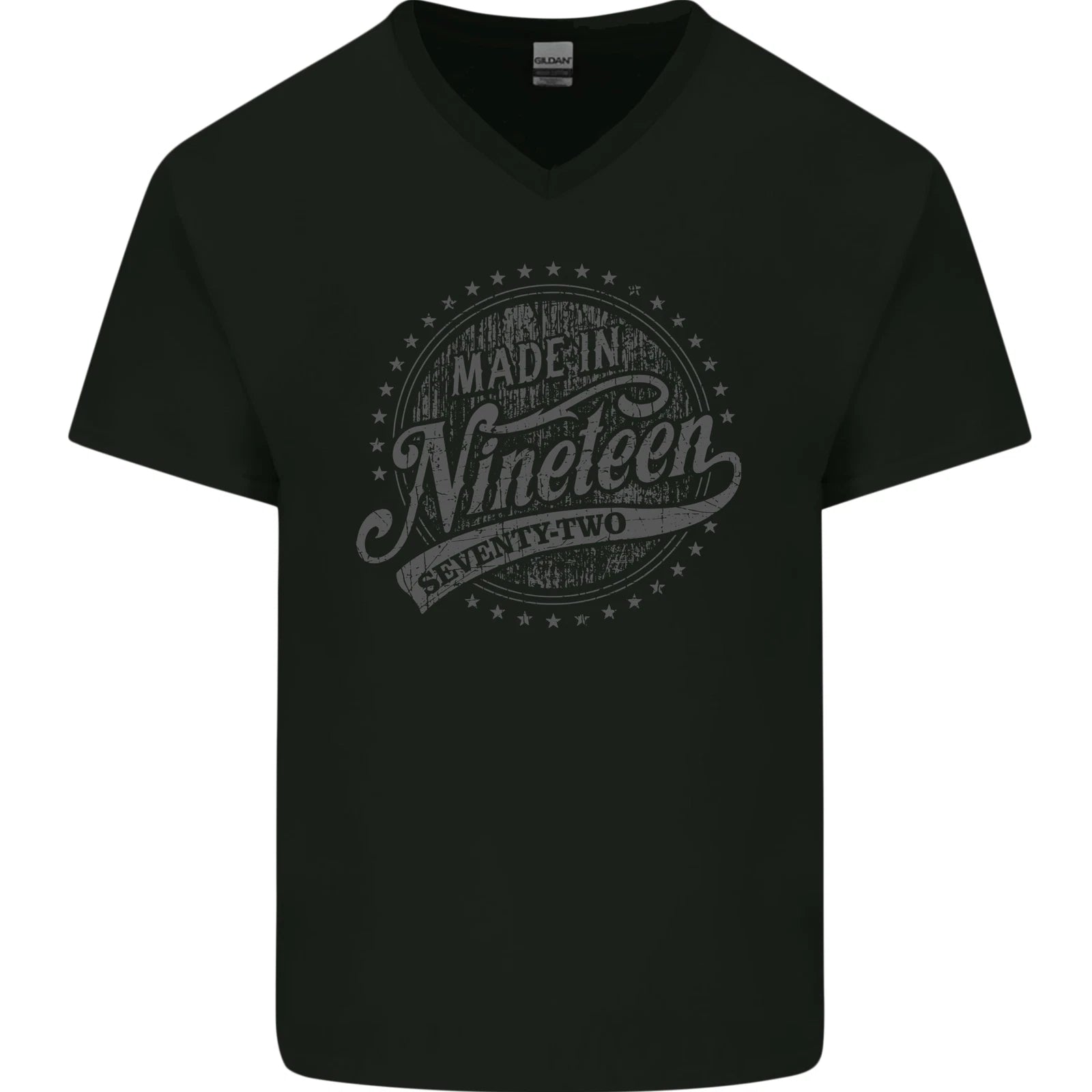 Distressed 54th Birthday Made In 1972 Mens V-Neck Cotton T-Shirt