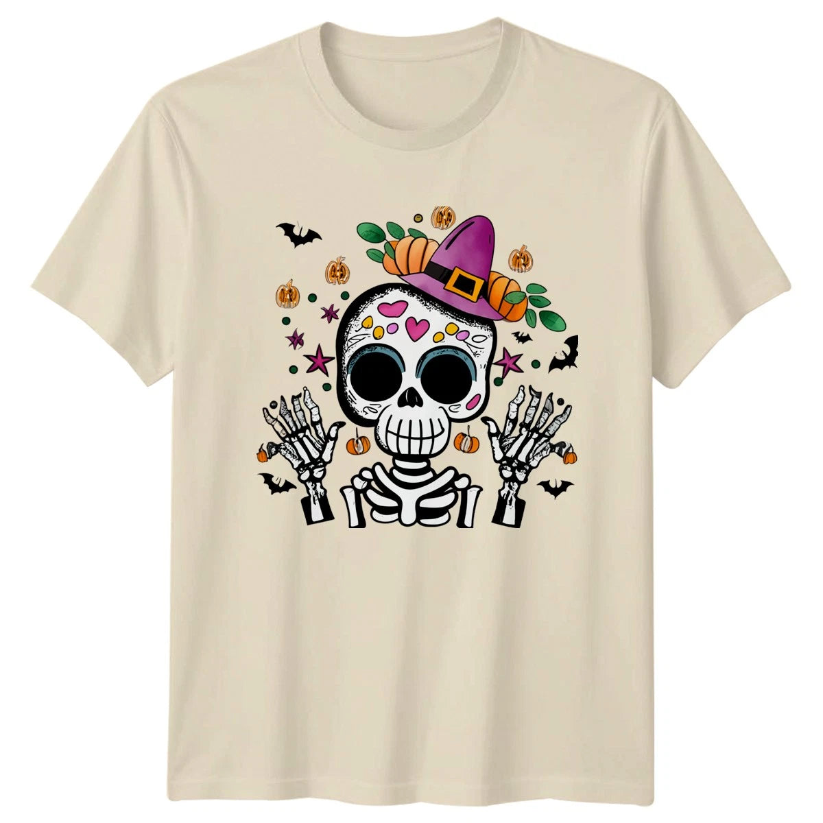 Cute Halloween Skeleton Womens T-Shirt Skeleton Halloween Gift For Her