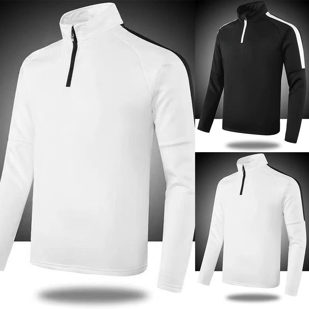 Long Sleeve Half Zip Sweatshirt for Men Spliced Pattern Casual Daily Wear