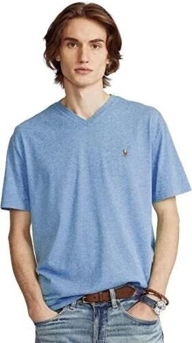 Polo Ralph Lauren  Classic Fit V Neck Blue Hthr T-Shirt Cotton Men's SZ 2XL-Big