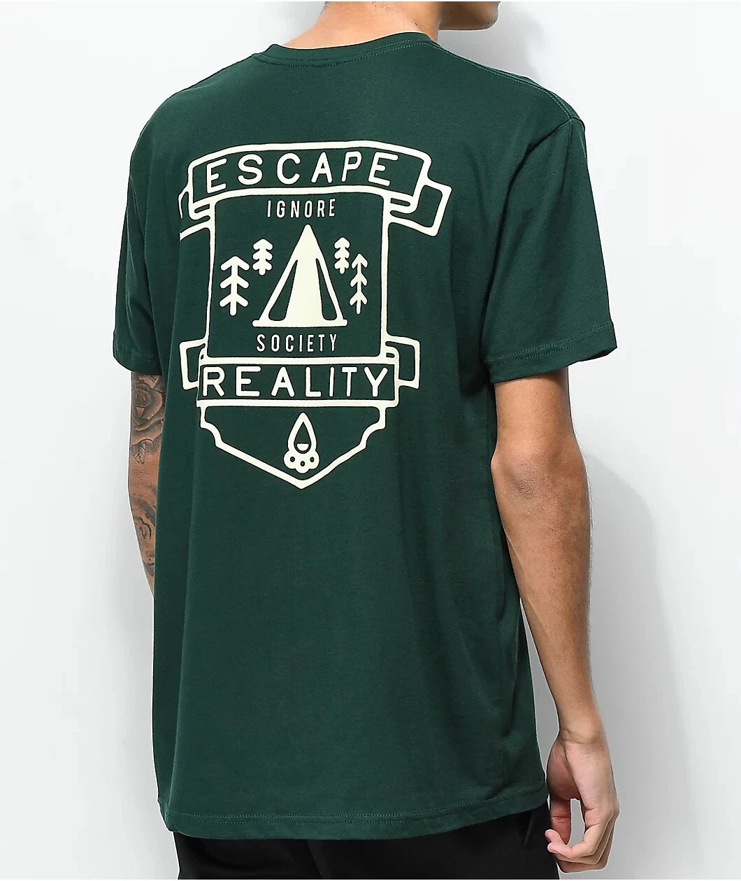 Dravus Mens Ignore Society Escape Reality Green T-Shirt New S-2XL