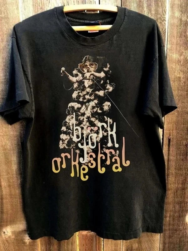 BJORK Tour Orkestral 90s Unisex Short Sleeve Cotton T shirt