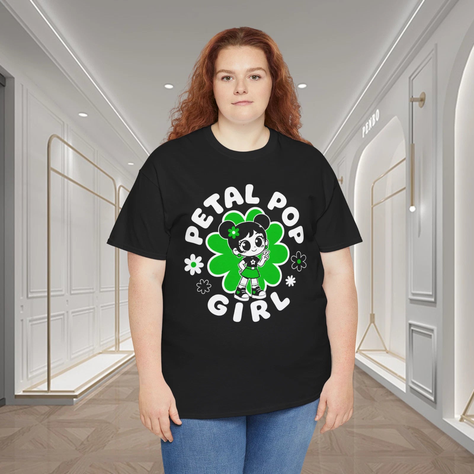 Petal Pop Girl Cute Flower Cartoon Graphic T-Shirt