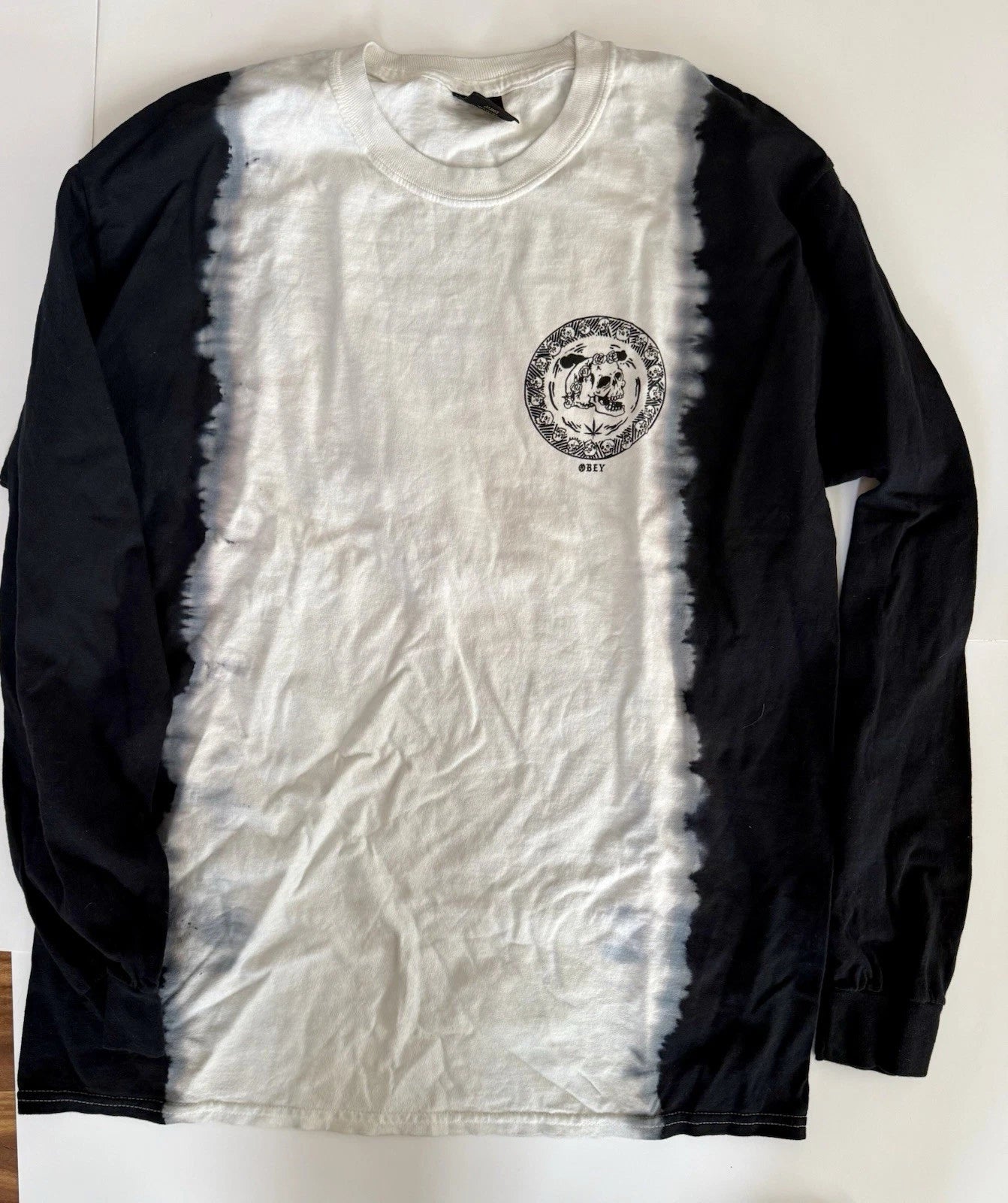 OBEY Worldwide Aloha Skull Tie Dye Men’s Medium Long Sleeve Shirt NOS NWOT