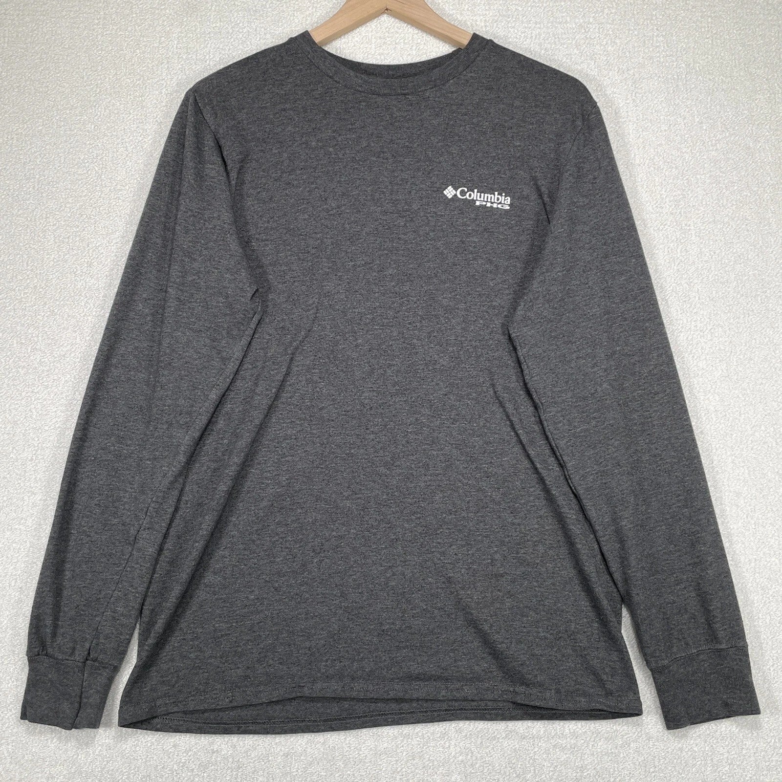 Columbia PHG Shirt Mens M Gray Outdoor Long Sleeve Hunting Crew Neck