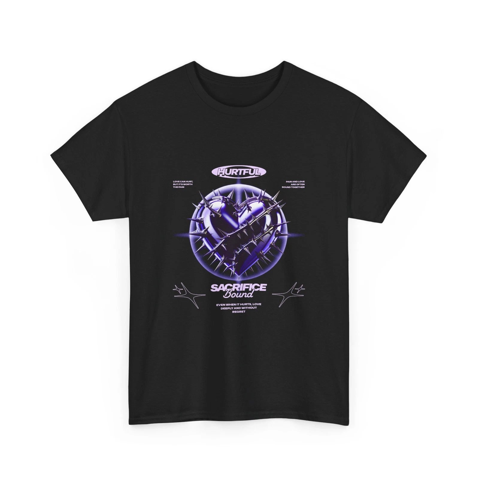 Futuristic Purple Spikes Graphic T-Shirt Cool Streetwear Tee
