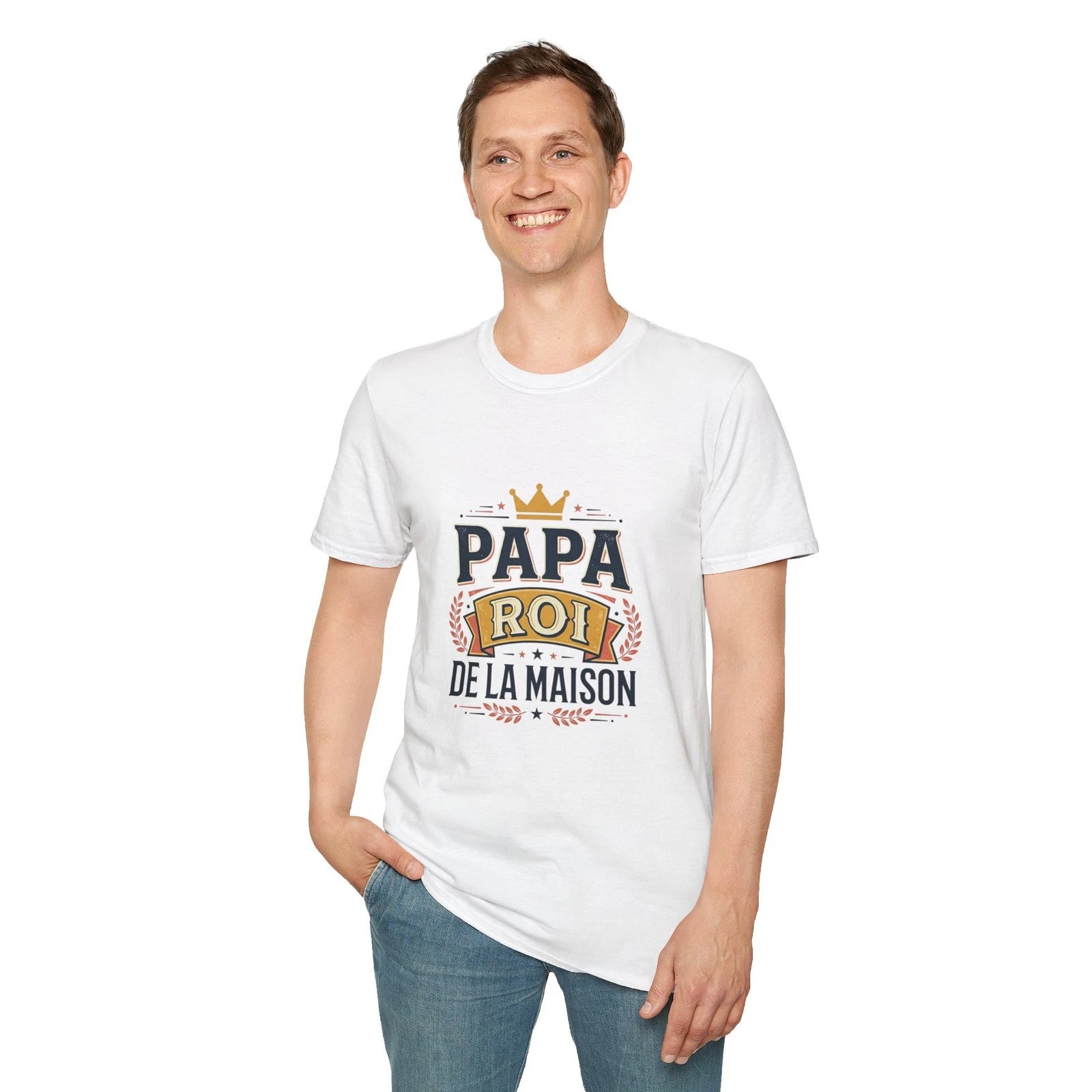 Papa Roi T-Shirt | French 'Papa Roi de la Maison' Crown Design