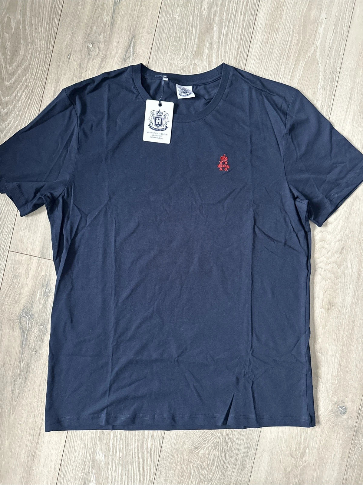 Hurlingham Polo 1875 New Mens Regular Fit Navy Blue Medium T Shirt RRP £45