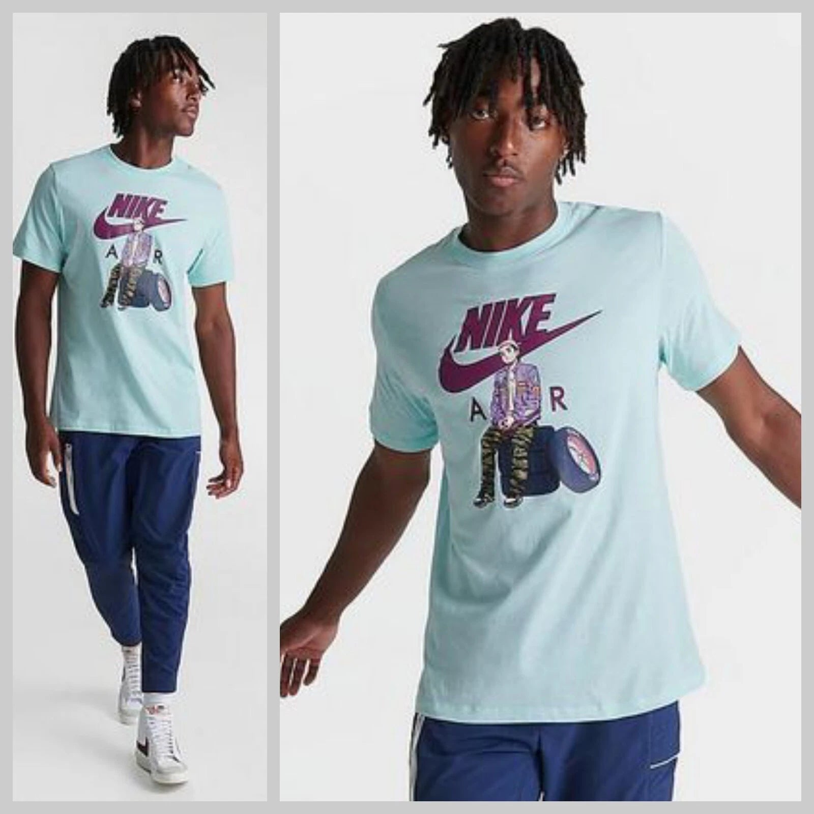 Nike Mens Sportswear Street Style Short Sleeves Logo Print T-Shirts Sz XL