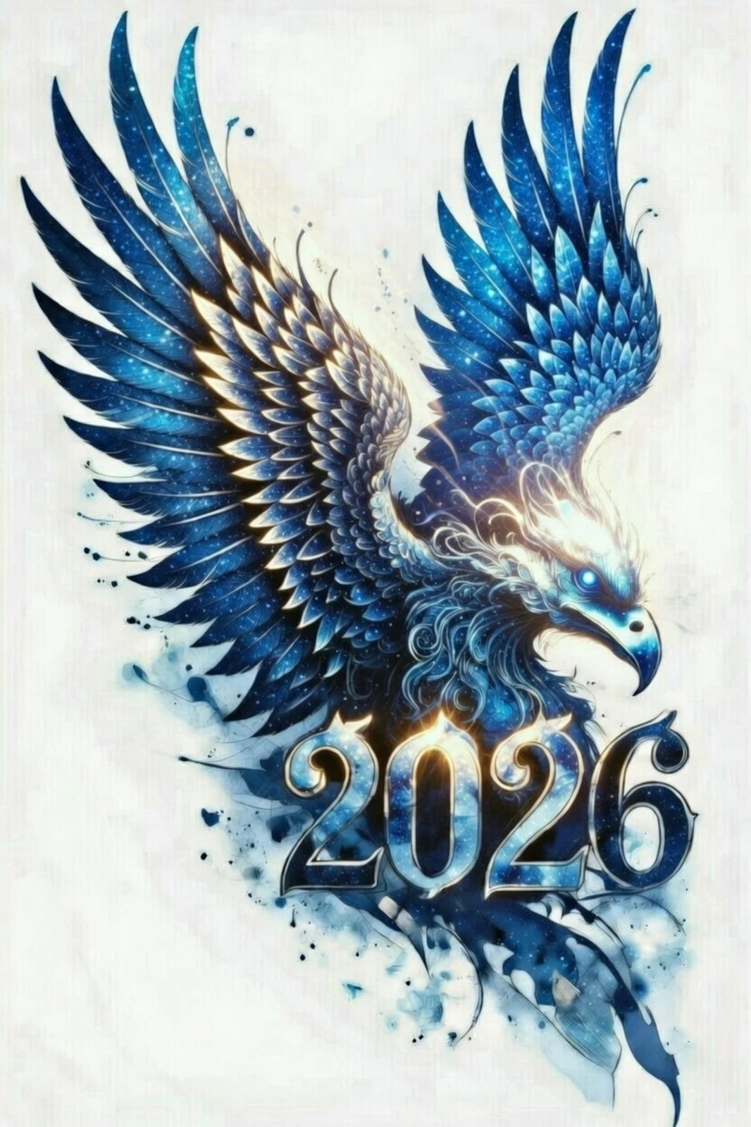 Powerful teal phoenix with 2026, on premium 260gsm black tee