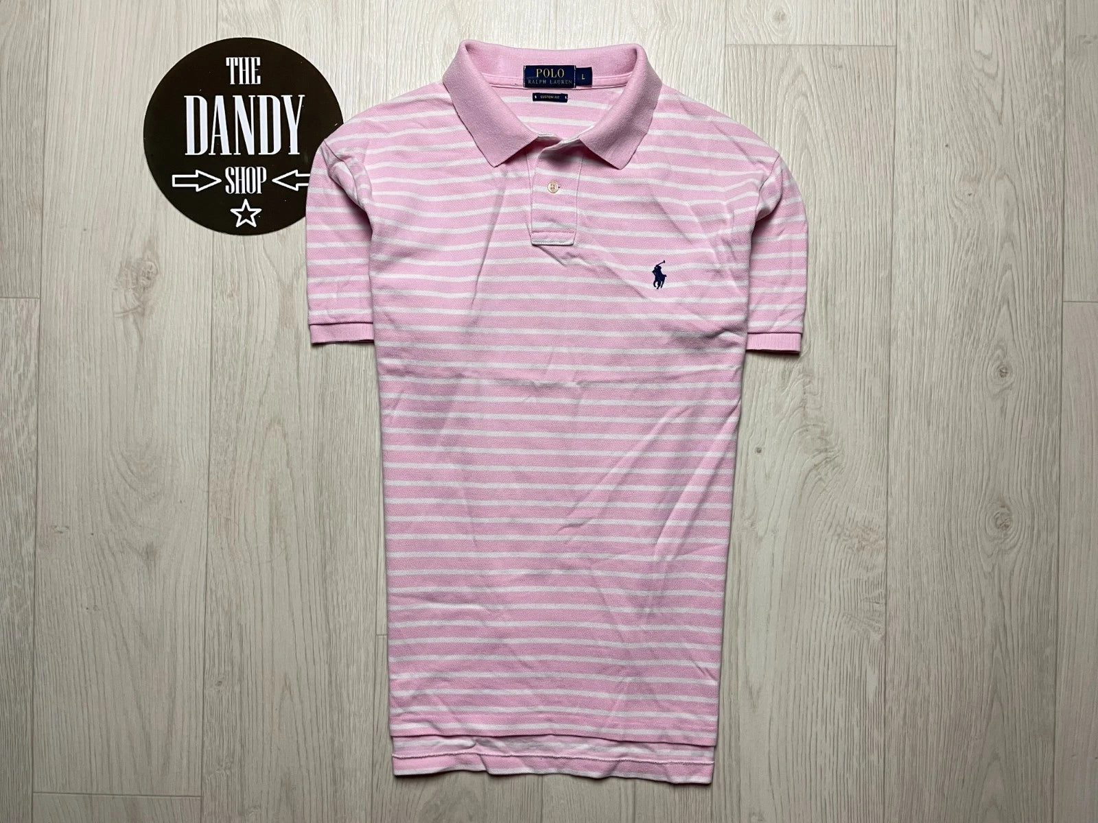 Ralph Lauren Polo Shirt Mens XL Pink Striped Pony Casual Short Sleeve, Size L