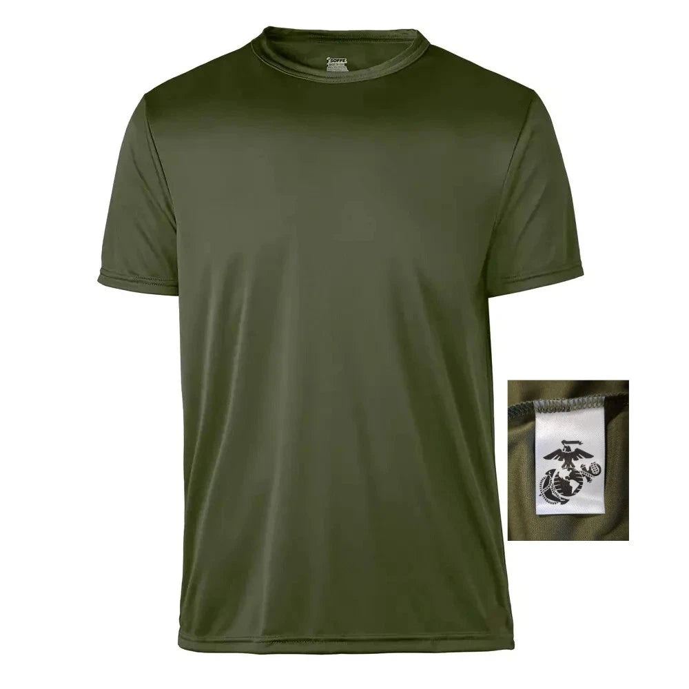USMC OD Green Short Sleeve Polyester T-shirt  - USA USMC Certified T-shirt