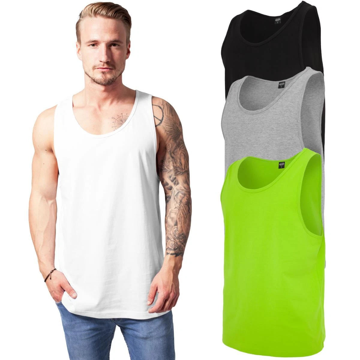 Urban Classics Jersey Big Tank Tank Top Shirt Cotton Quality Top T-Shirt