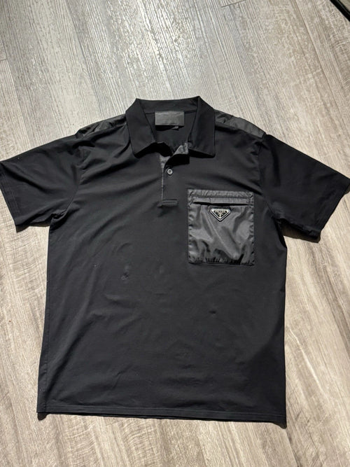 100% Authentic Preowned Gently Used PRADA Collar Shirt Re-nylon Size XL(slimfit)