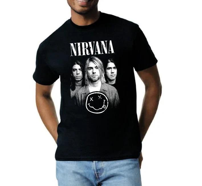 Nirvana Black Ultra Cotton T-Shirt - Alternative Rock Music Festival tee gift