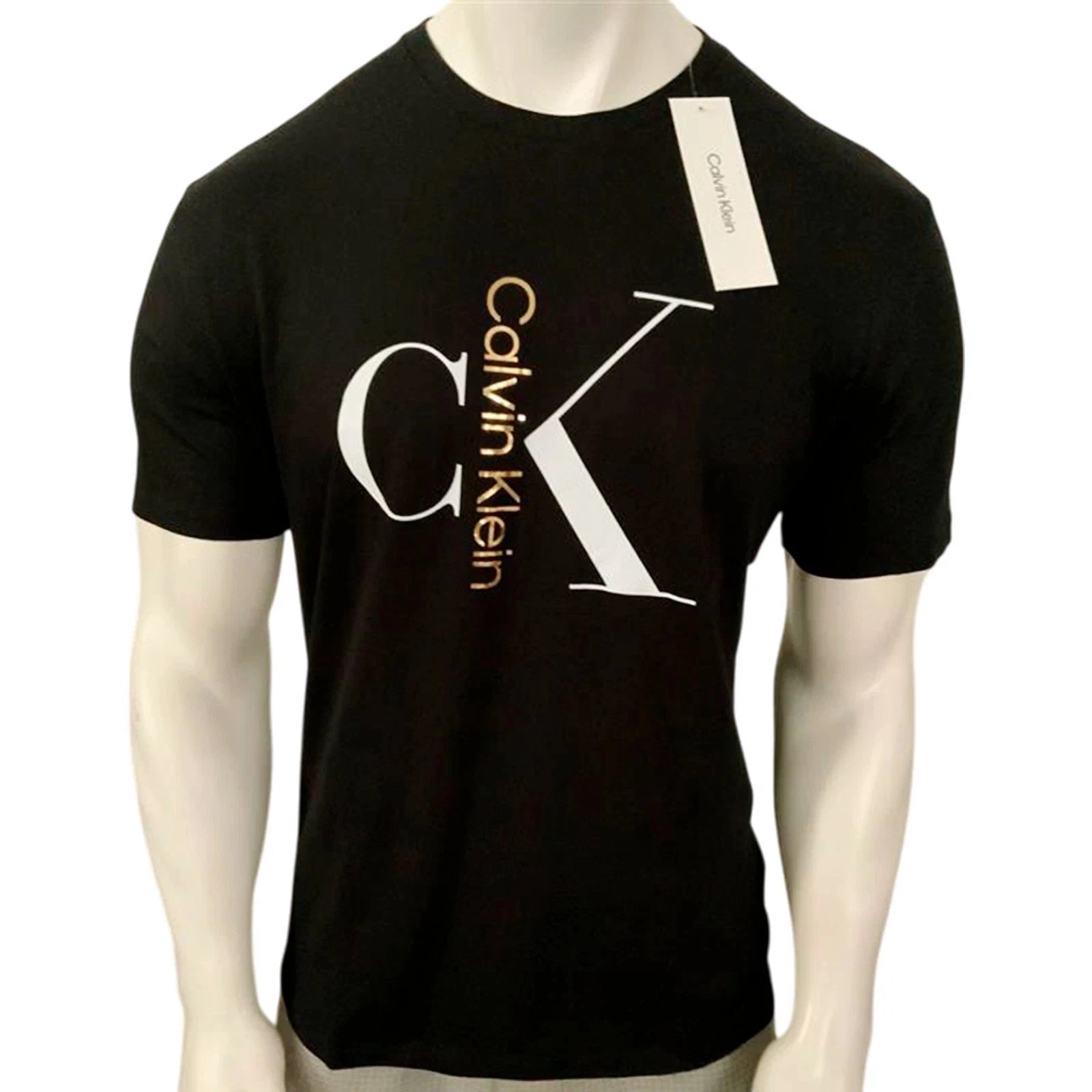 MSRP $54.99 NWT CALVIN KLEIN MEN'S BLACK CREW NECK SHORT SLEEVE T-SHIRT SIZE S L