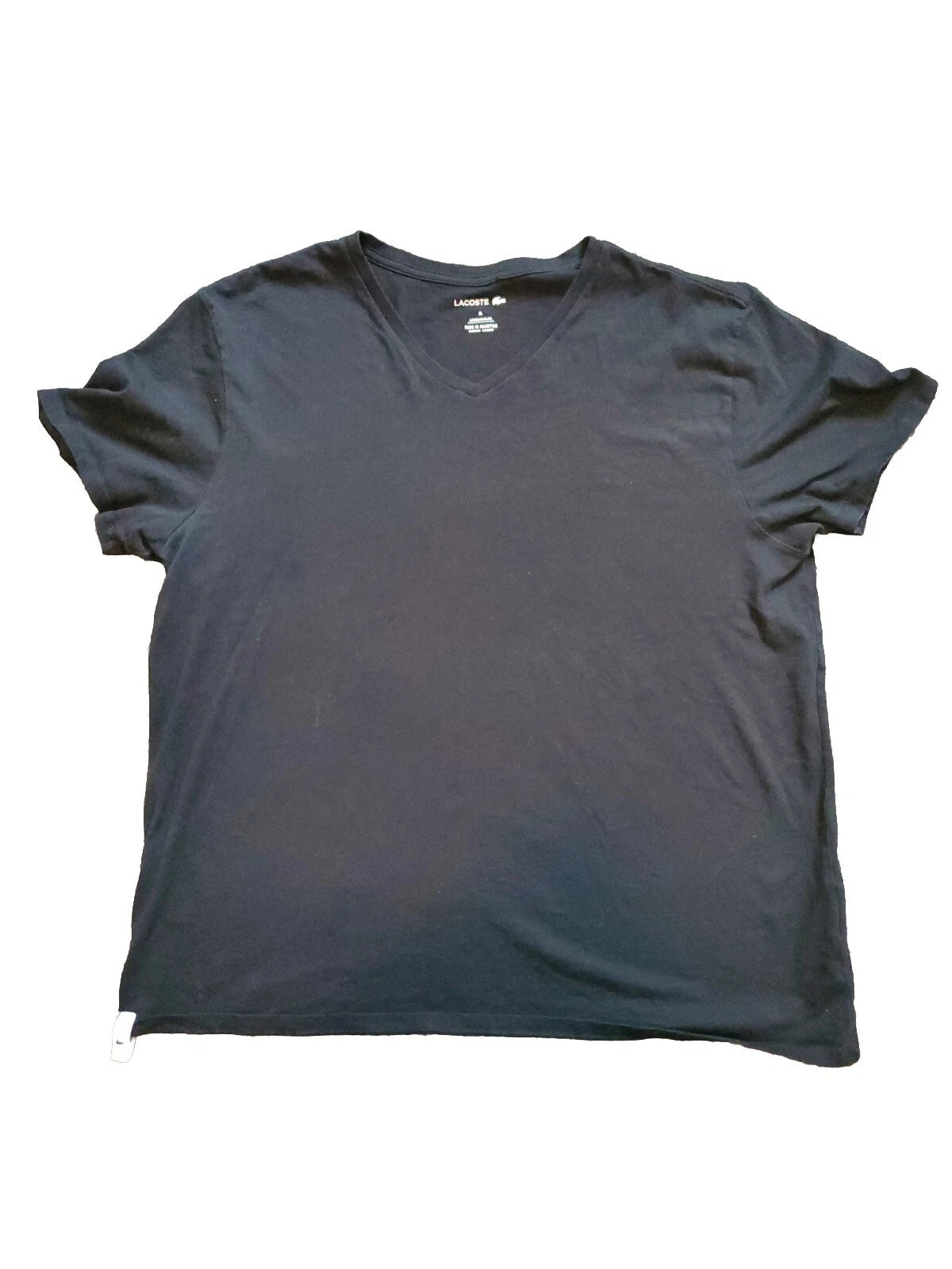 Lacoste Under Shirt Mens XL Large Black Crocodile V Neck