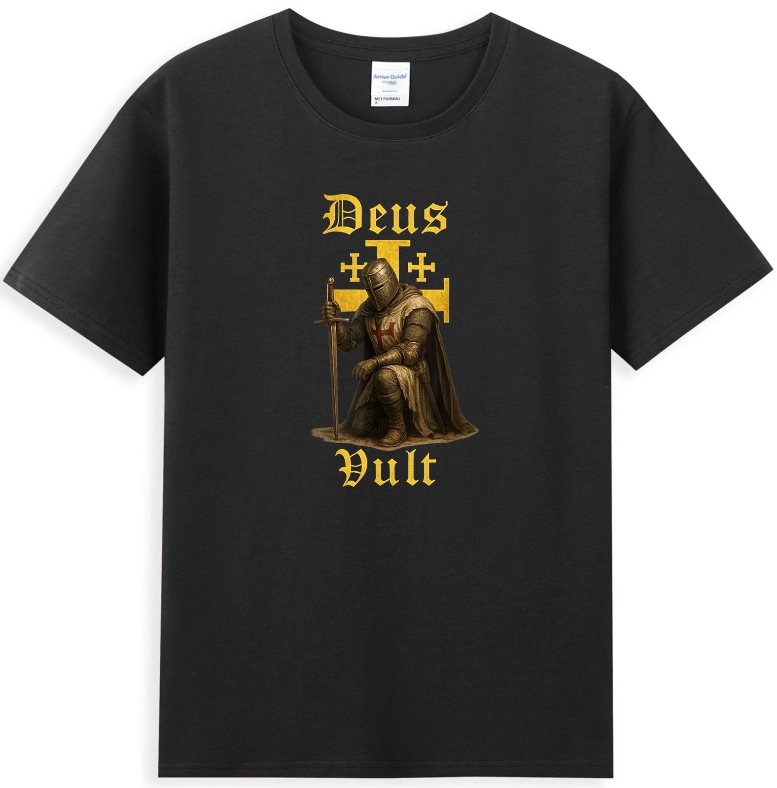 Deus Vult - Warrior Of Christ With Jerusalem Cross Men's T-Shirt