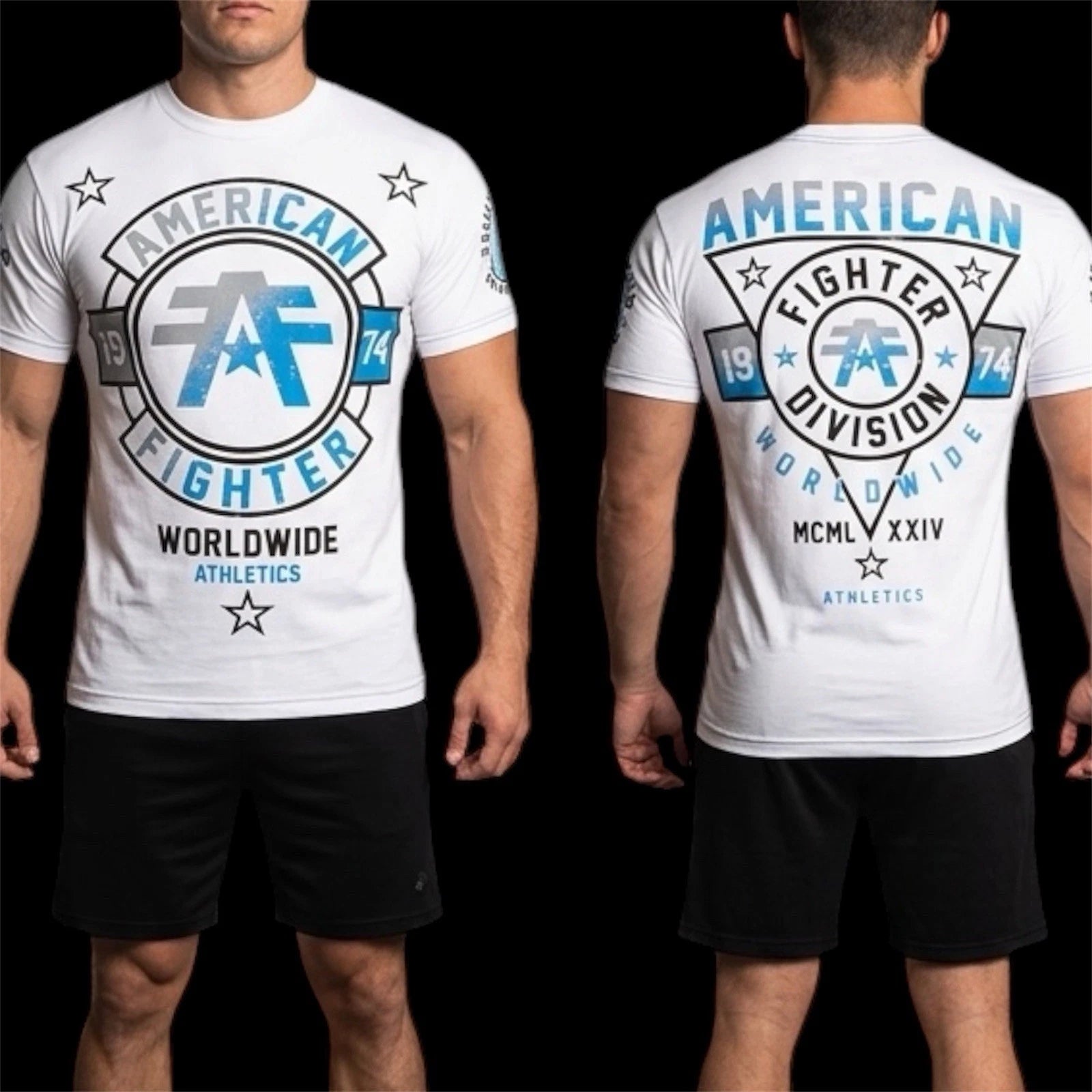 AMERICAN FIGHTER White SILVERLAKE Athletic Graphic T-shirt NWT