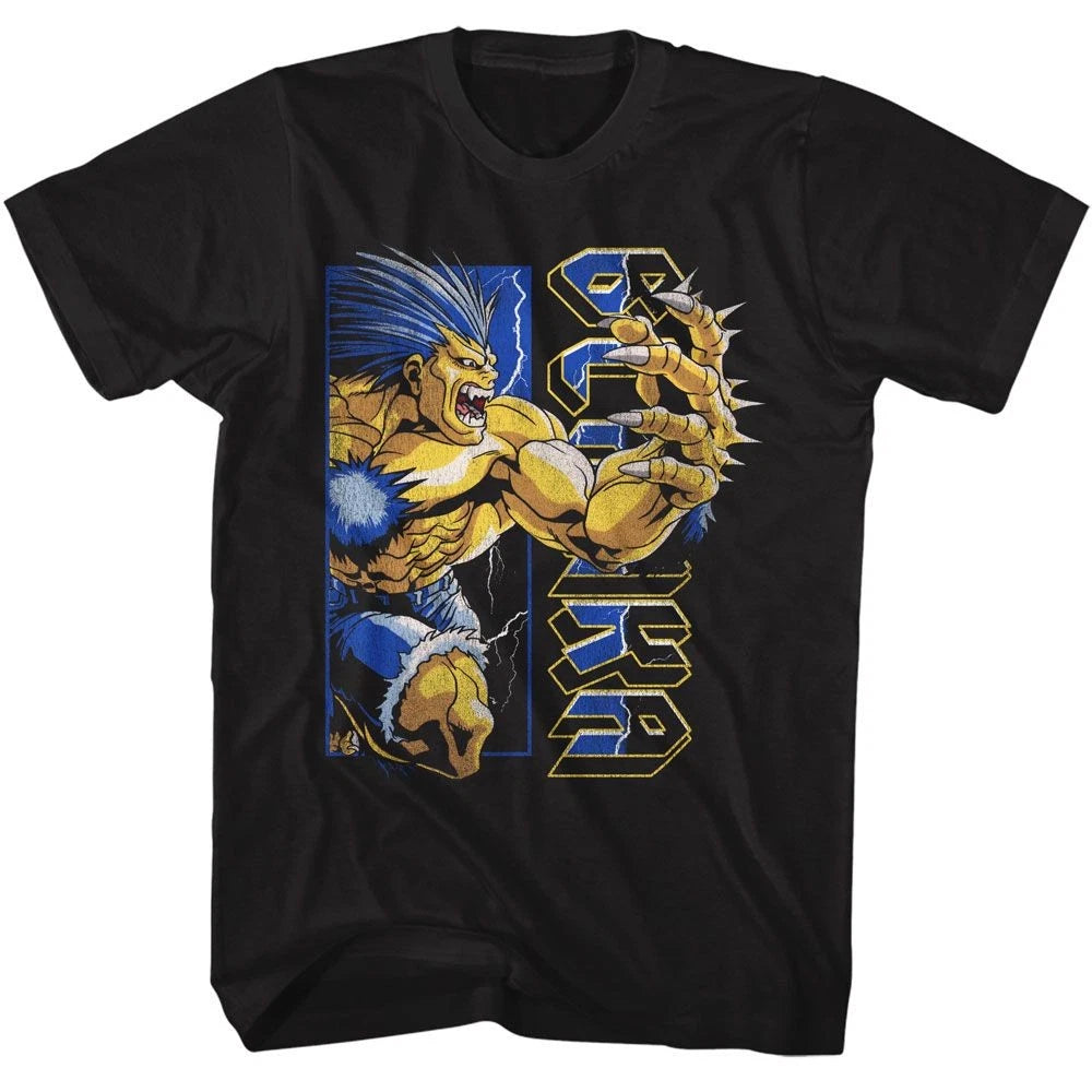 Street Fighter - 90s Style Blanka - American Classics - Solid Black Adult Short