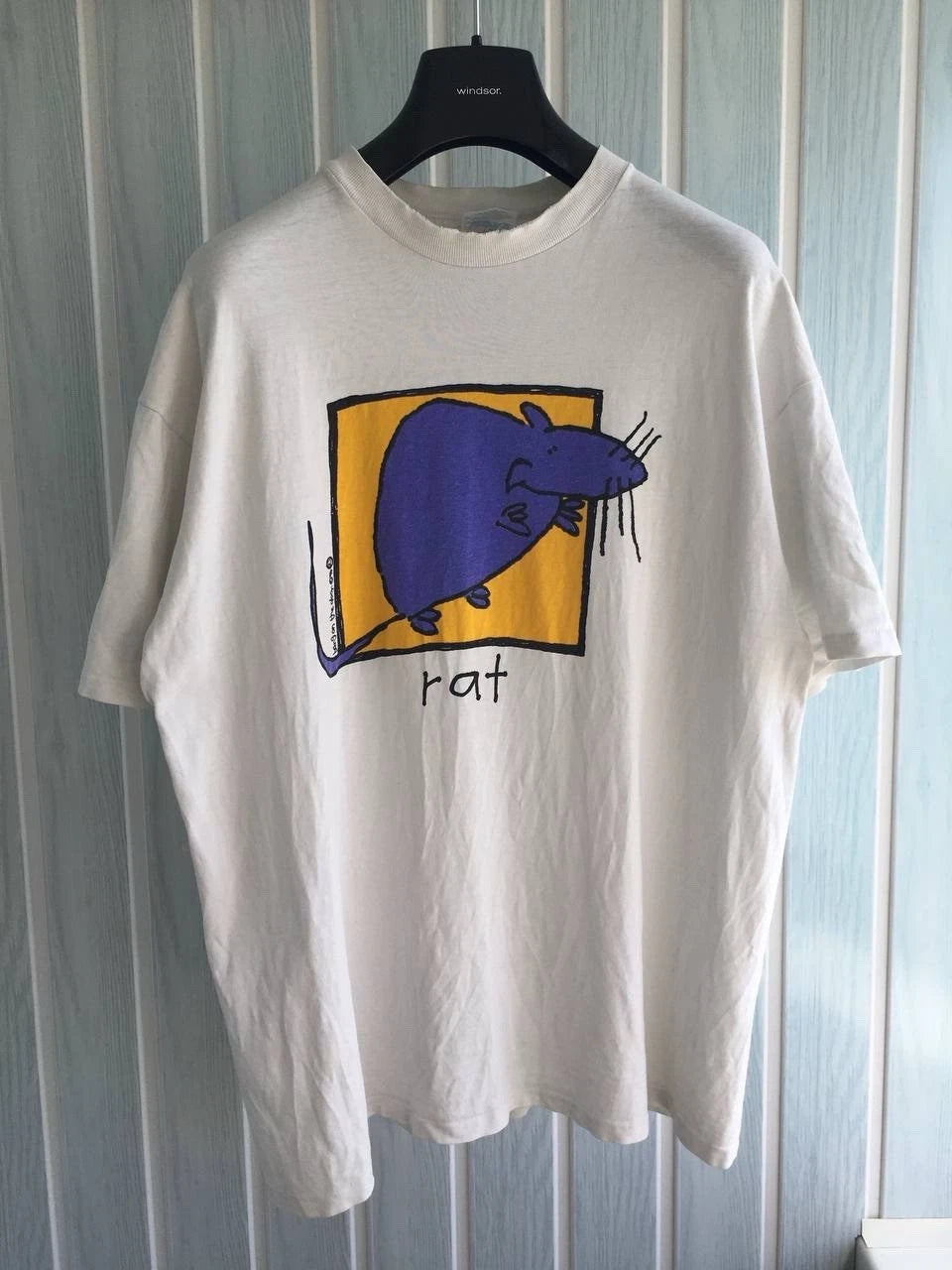 Vintage Bang On The Door Rat 1994 USA White Cotton Hanes Beefy-T-Shirt Size XL