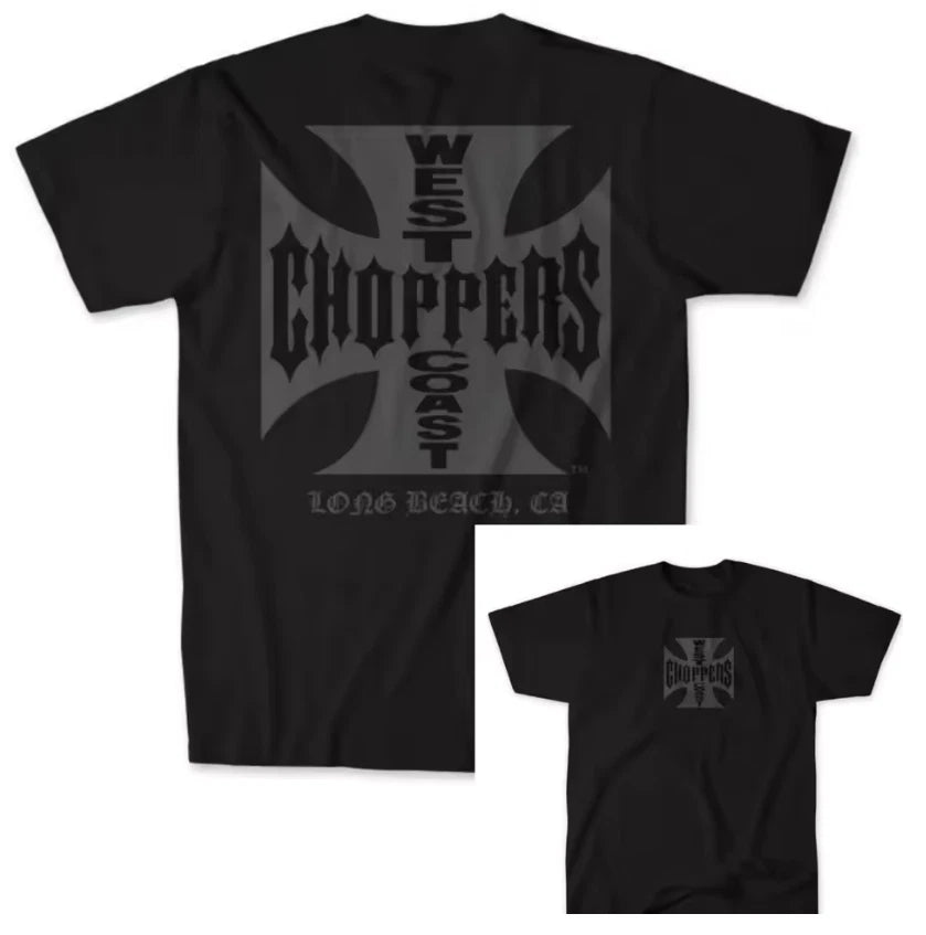 West Coast Choppers Black T Shirt with Cross detail, USA Paul Walker inspired