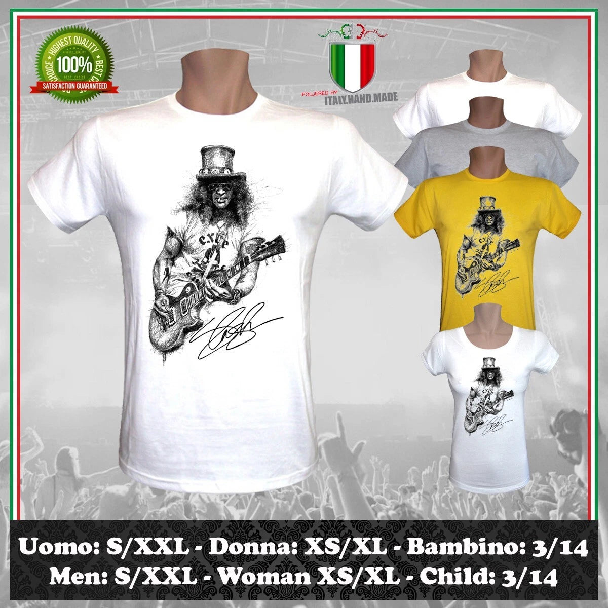VINTAGE AXL ROSES MEN WOMEN CHILD ALBUM GUNS SLASH DRAWING ART DESIGN T-SHIRT